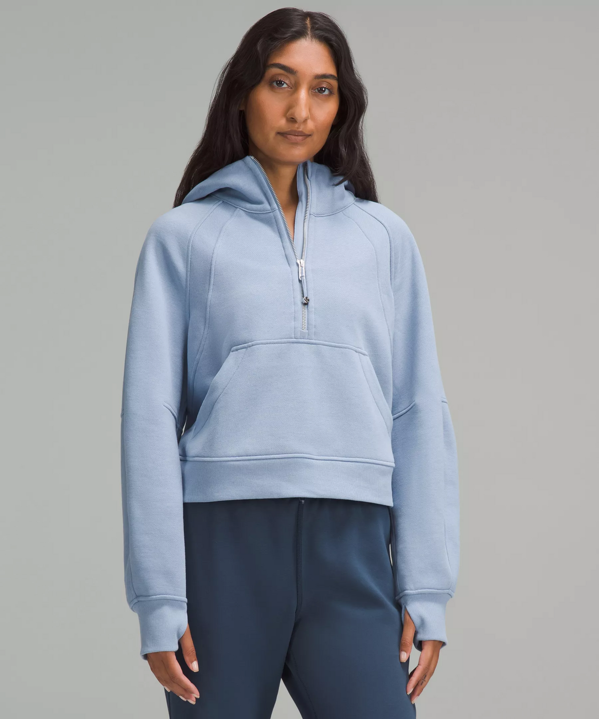 WOMEN'S SCUBA OVERSIZED 1/2 ZIP BLUE WILLOW Performance