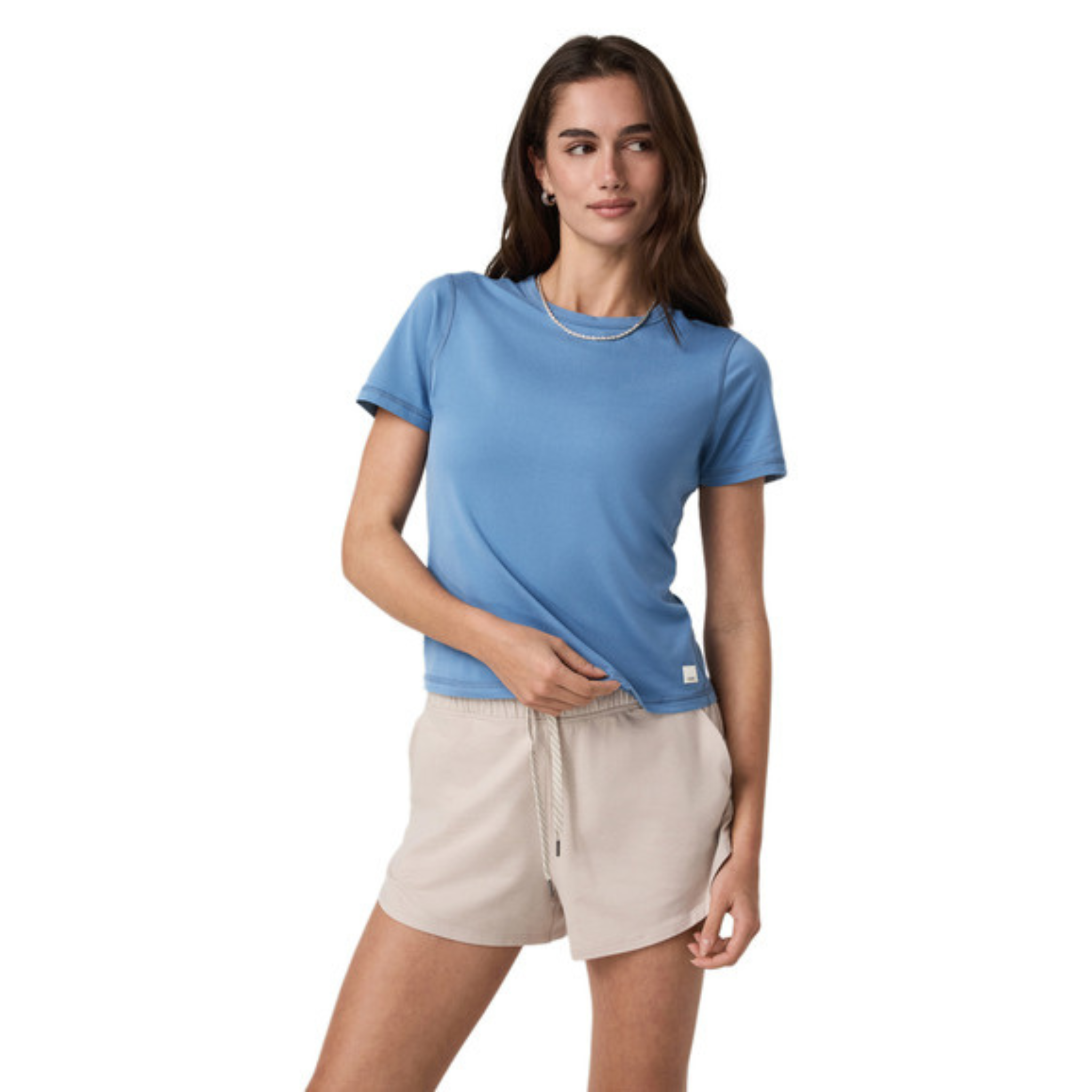 VUORI WOMEN'S SHORT SLEEVE LUX TEE - LIGHT FRENCH BLUE XS