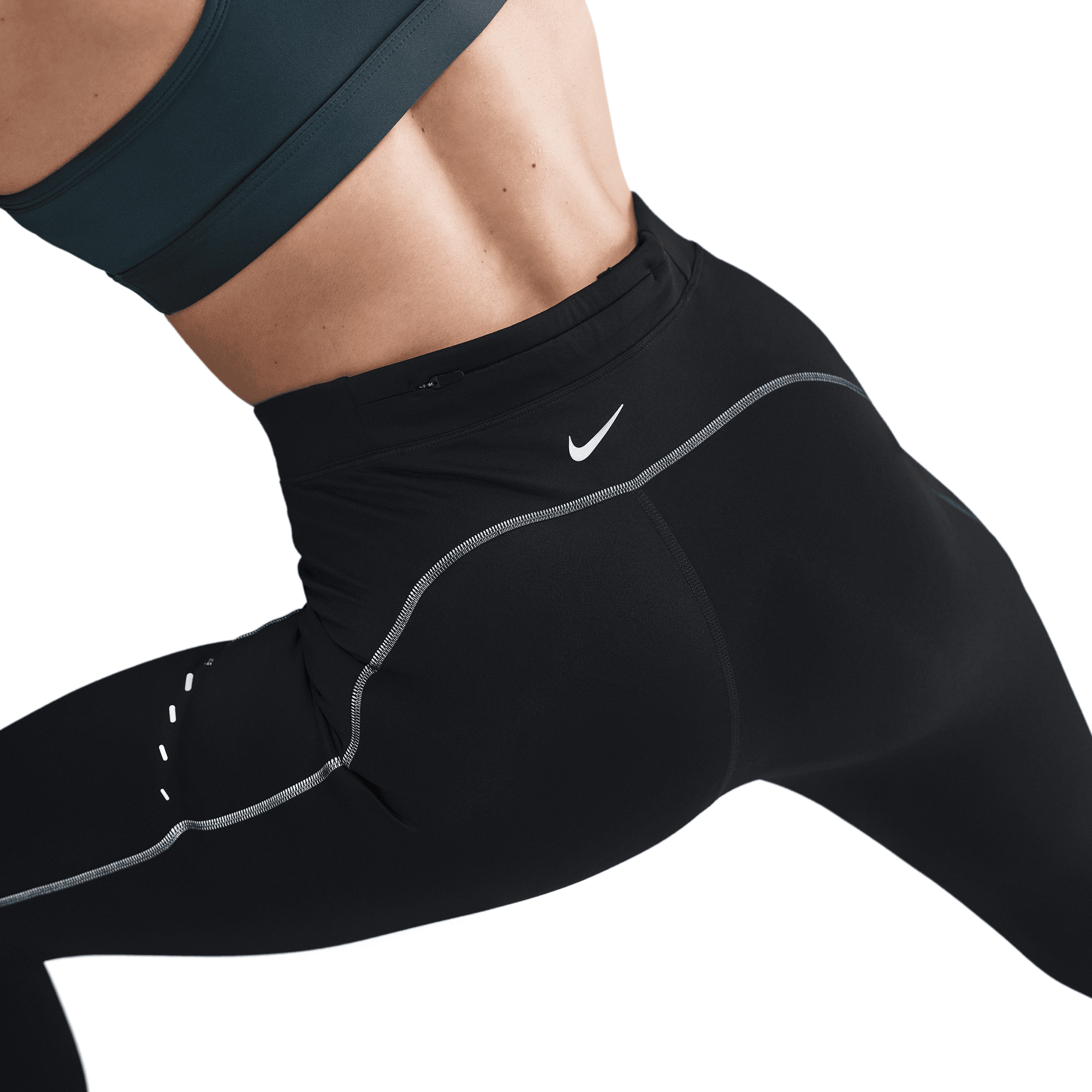 NIKE WOMEN'S SWIFT HIGH WAISTED 7/8 LEGGINGS - BLACK/SMOKE GREY