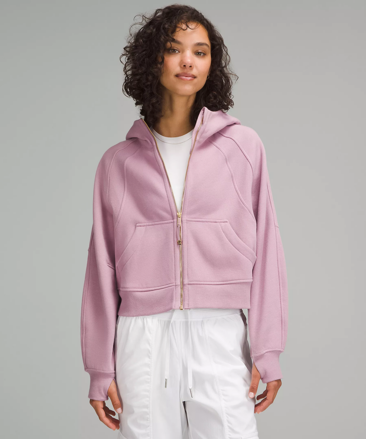 WOMEN'S SCUBA OVERSIZED FULL ZIP ROSE BLUSH/GOLD