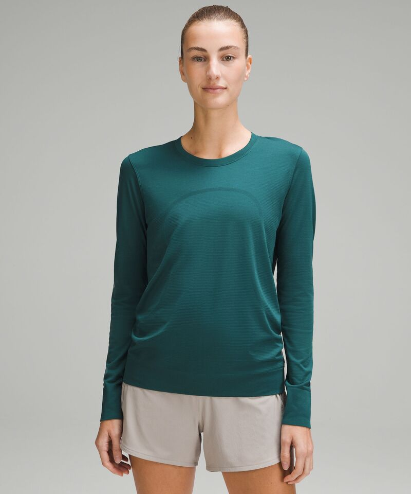 WOMEN'S SWIFTLY RELAXED LONG SLEEVE STORM TEAL Performance