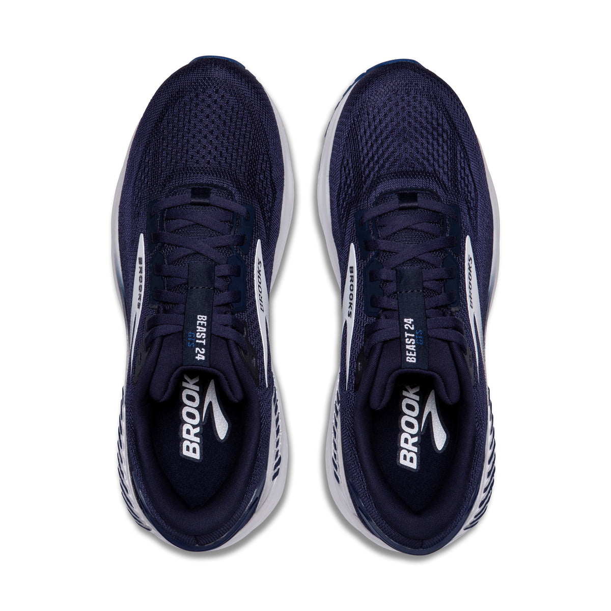 Brooks Beast GTS 23 Peacoat White Mens Navy Blue Size 8 2E Wide Running Shoes Brooks Beast GTS 24 Men main image 4