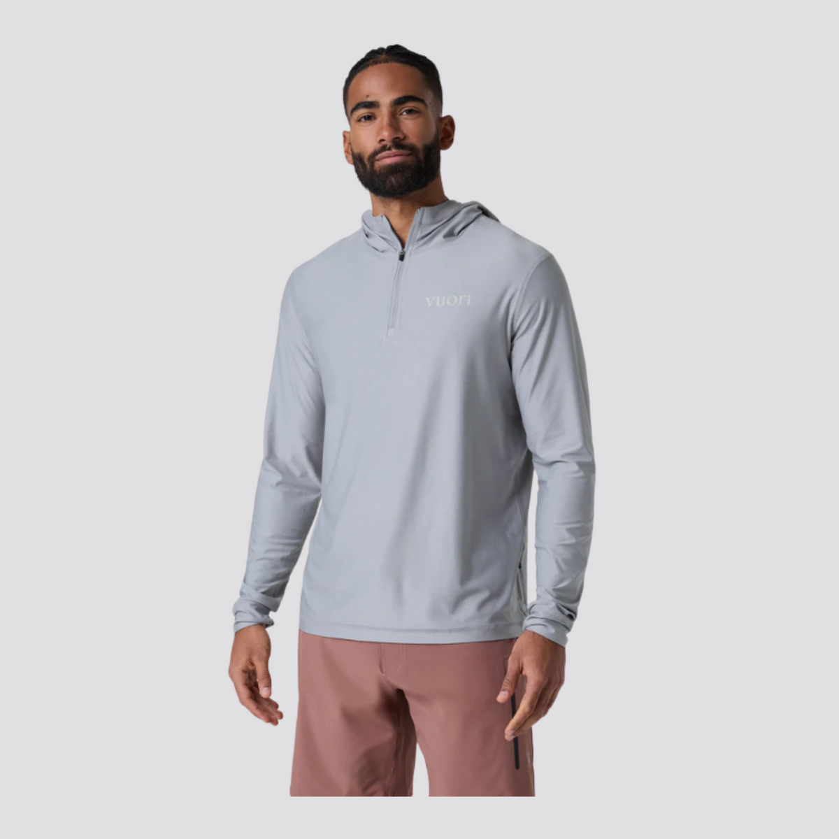 MEN'S ULUWATU UPF HOODIE - PLATINUM HEATHER | Performance Running
