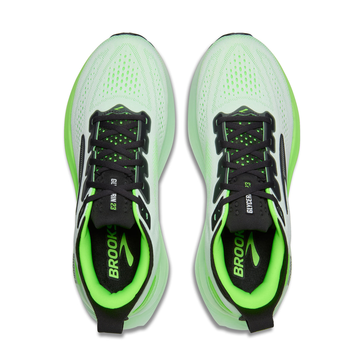 Brooks Glycerin 23 Men’s 12 D White Green Gecko Running Shoes NIB MEN main image 3