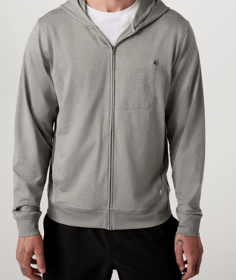 MEN'S PONTO FULL ZIP HOODIE - DRIFTWOOD HEATHER | Performance