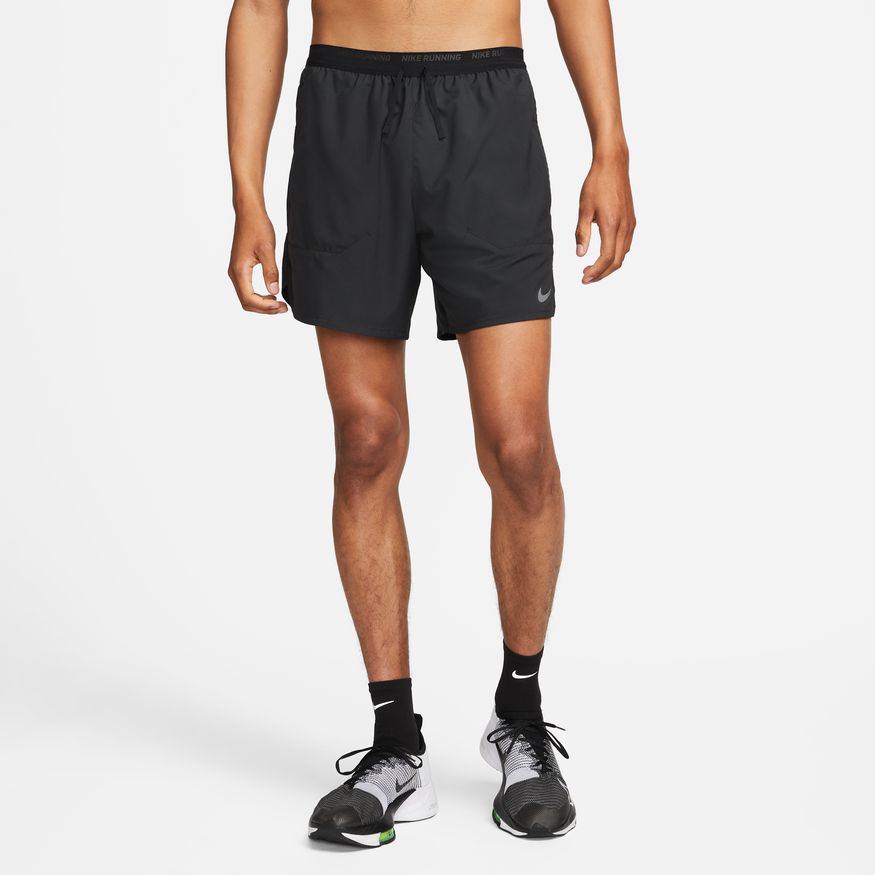 MEN S STRIDE 7 2 IN 1 SHORT 010 BLACK REFLECTIVE SILVER Performance Running Outfitters