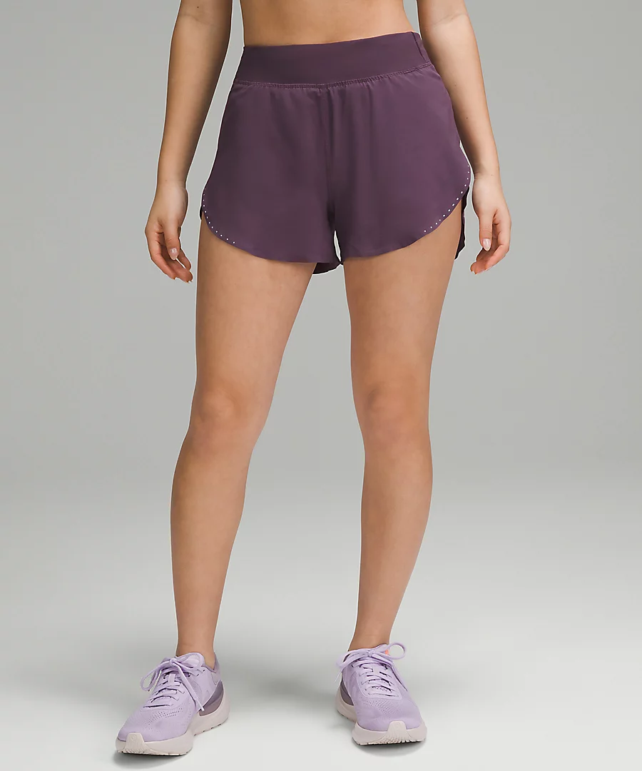 WOMEN S FAST AND FREE REFLECTIVE HIGH RISE CLASSIC FIT 3 SHORT GRAPE THISTLE