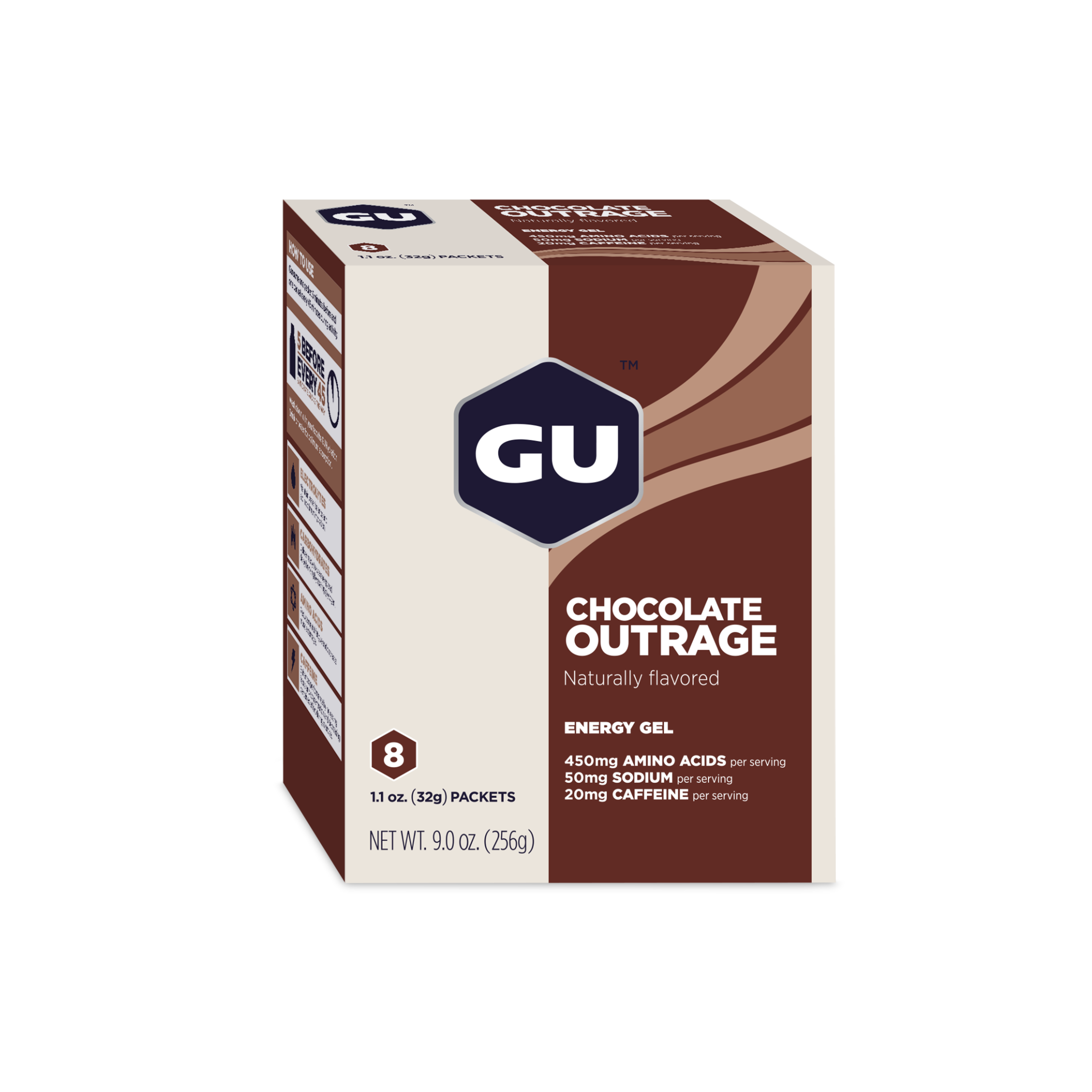 GU SPORTS GU ENERGY GEL - 8 PACK BOX CHOCOLATE OUTRAGE
