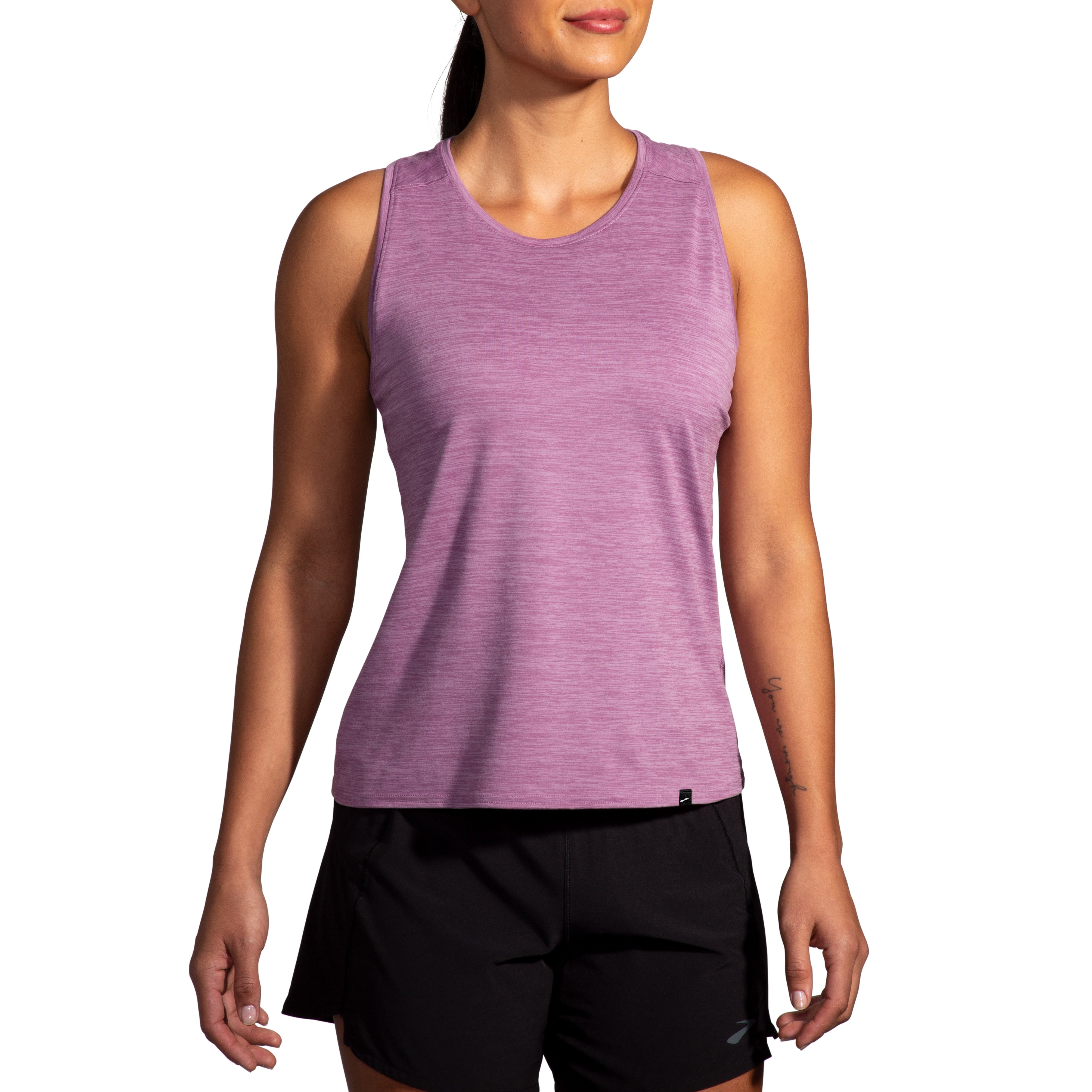 BROOKS WOMEN'S LUXE TANK - 507 HTR WASHED PLUM XS