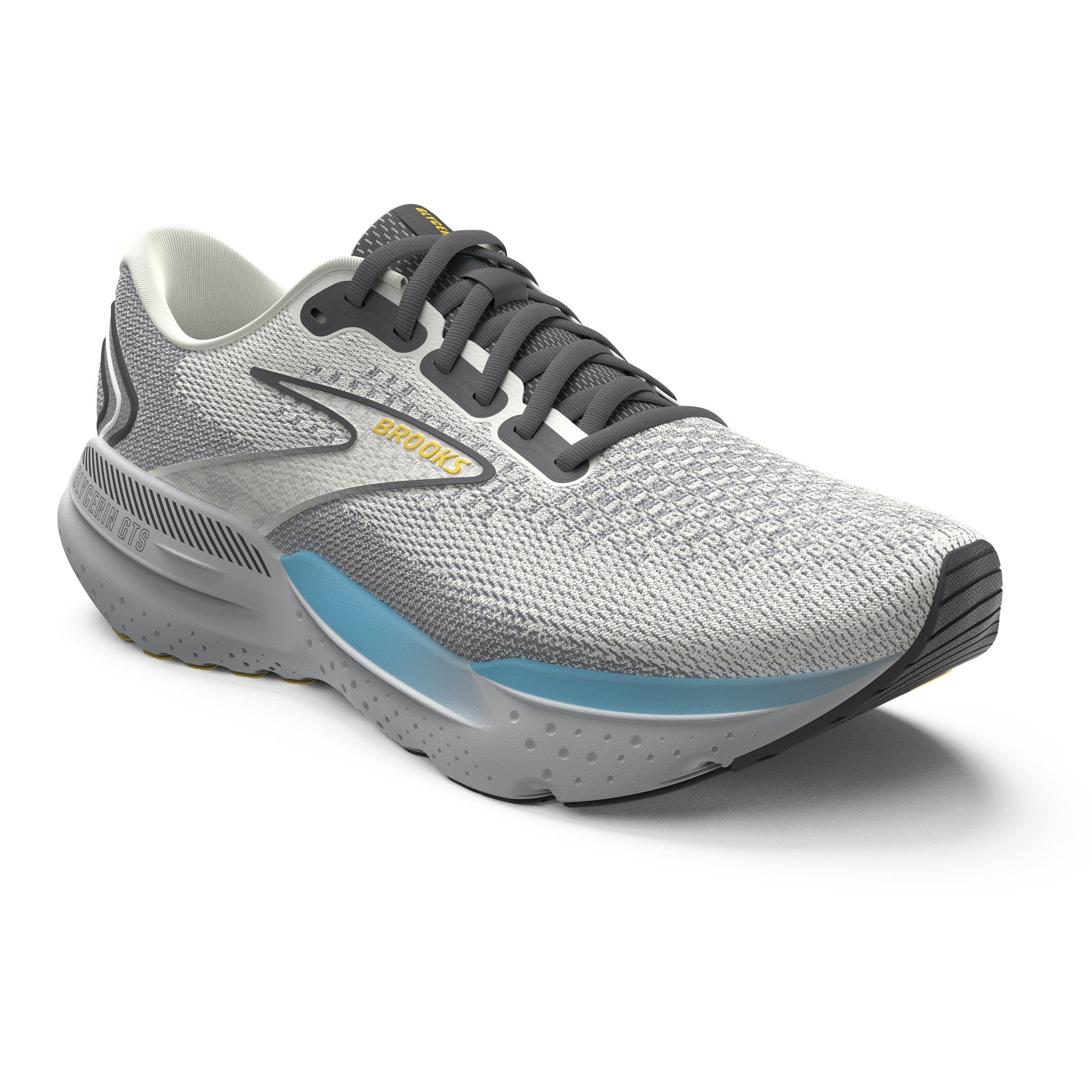 BROOKS MEN'S GLYCERIN GTS 21 - D - 184 COCONUT/FORGED IRON/YELLOW 