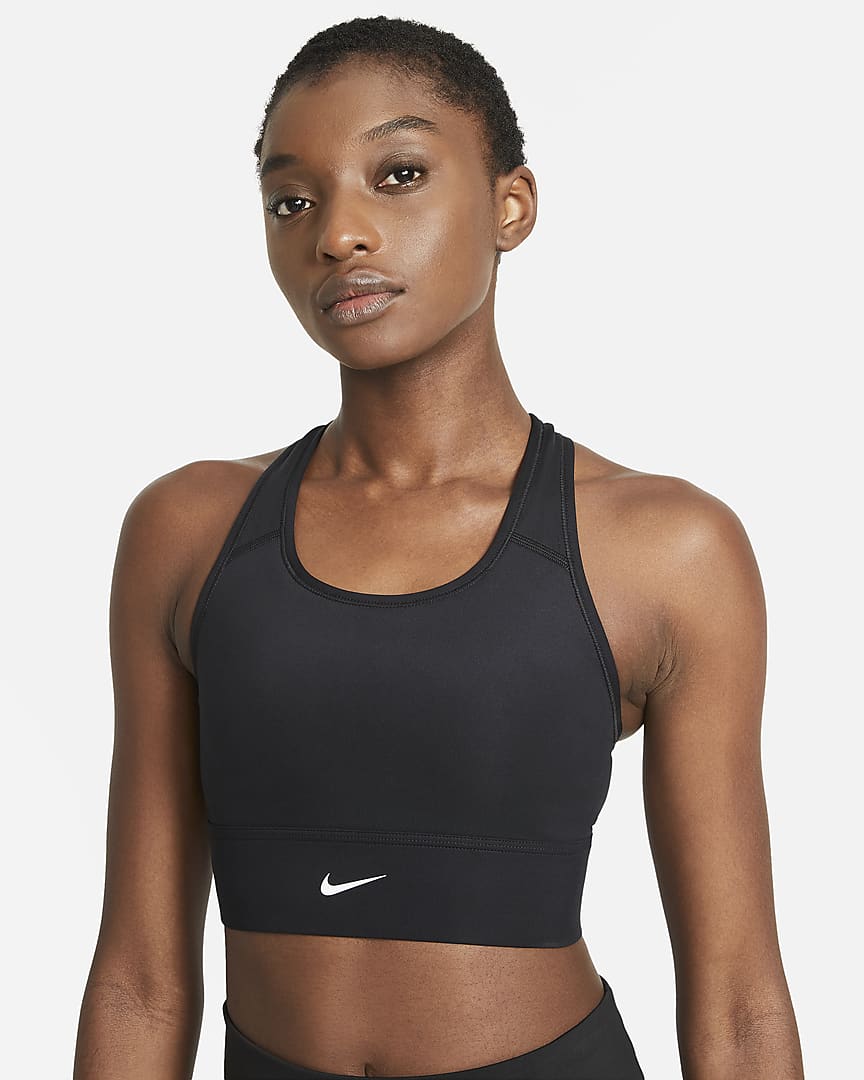 Nike Running Swoosh Dri-Fit medium support sports bra in orange