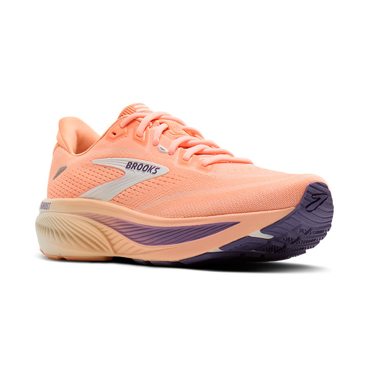 BROOKS WOMEN'S GHOST 18 - B - PEACH/GRAPE/COCONUT
