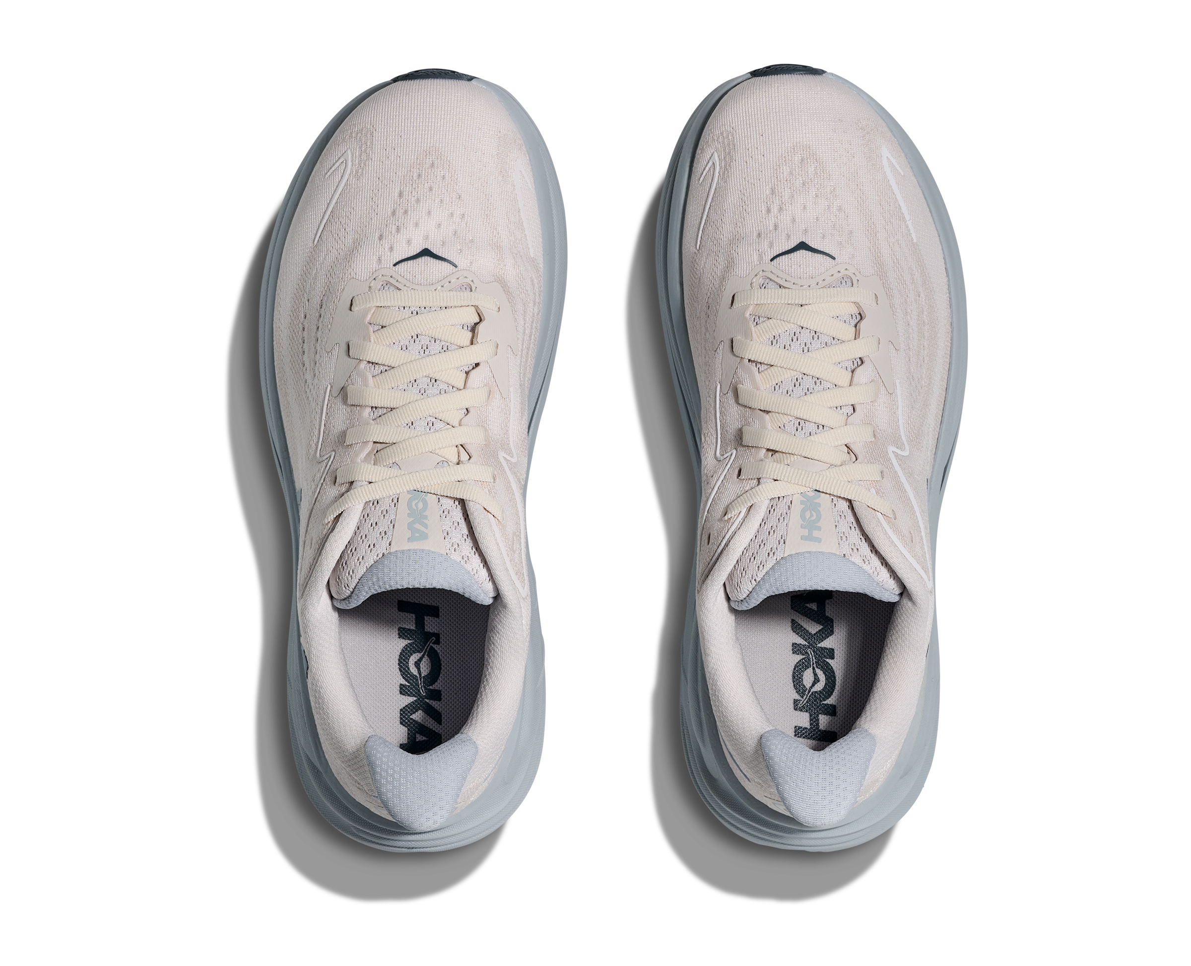 HOKA WOMEN'S CLIFTON 10 - WIDE D - GROUT/MINERAL BLUE