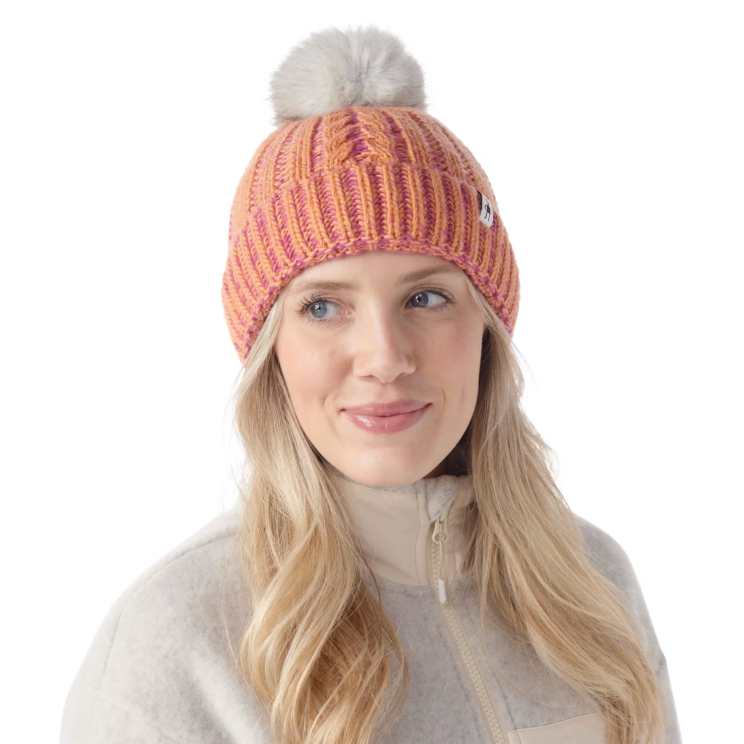 SMARTWOOL SKI TOWN HAT - N64 APRICOT 