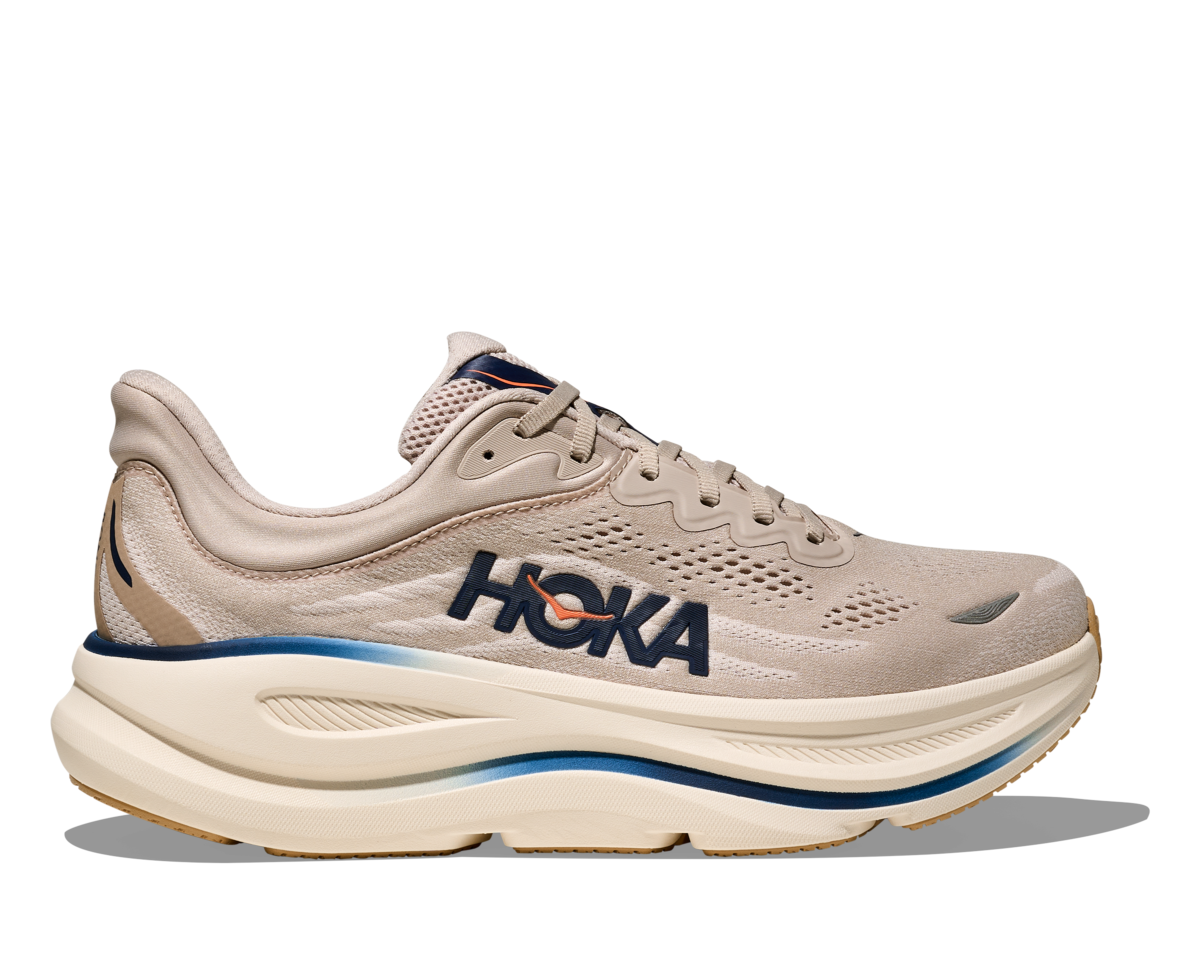HOKA MEN'S BONDI 9 - WIDE 2E - STUCCO/GROUT 7.0