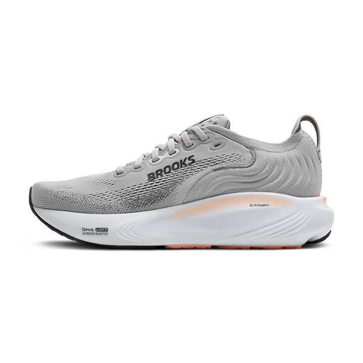 BROOKS WOMEN'S ADRENALINE GTS 25 - WIDE D - GREY/BLACKENED PEARL/CORAL