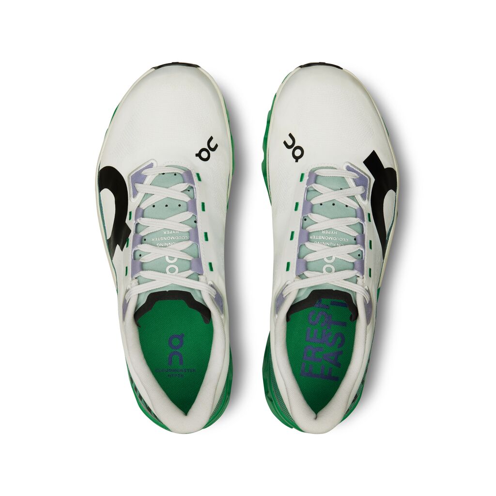 ON RUNNING MEN'S CLOUDMONSTER HYPER - D - WHITE/MINT 