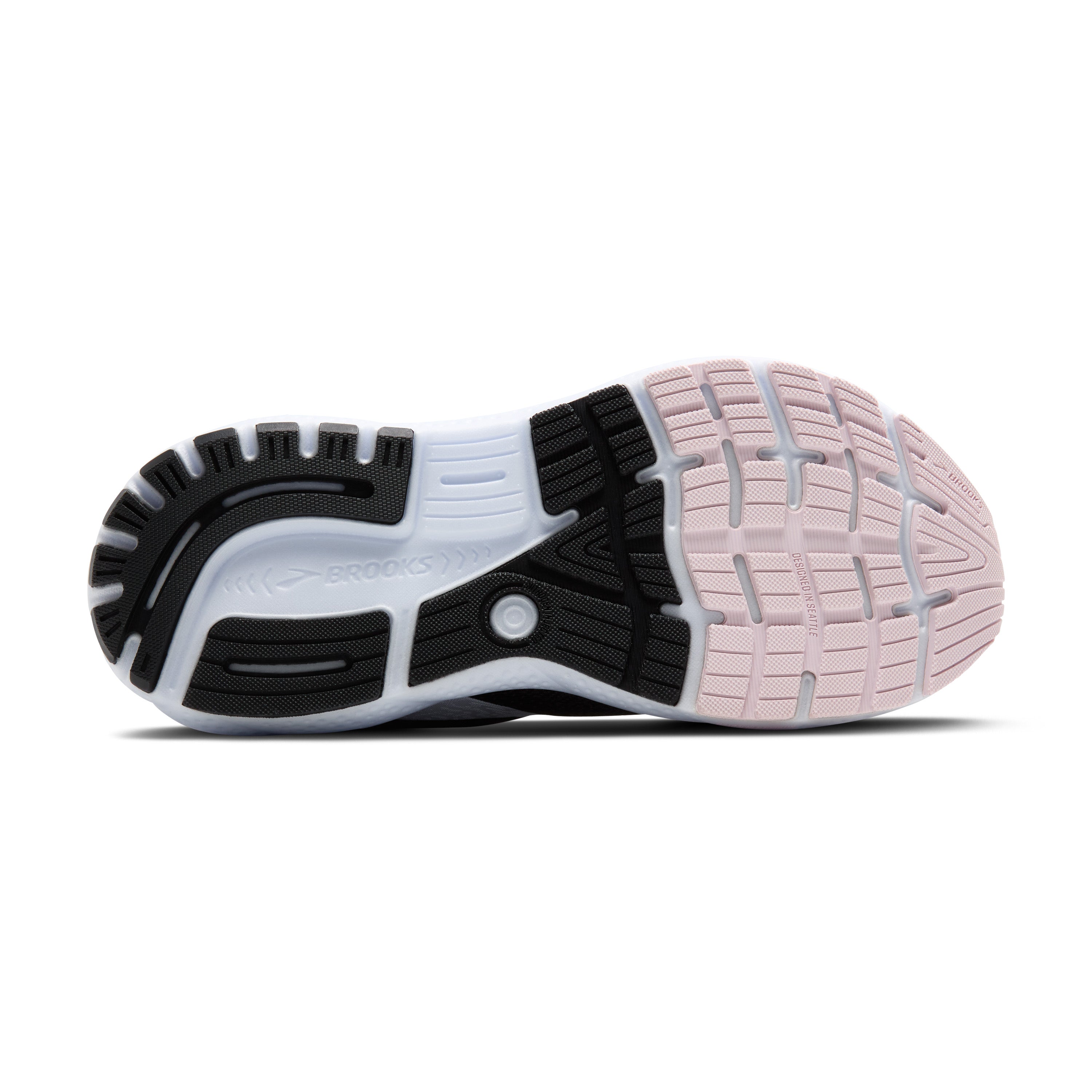 BROOKS WOMEN'S GHOST 16 - B - 077 BLACK/WHITE/ORCHID ICE