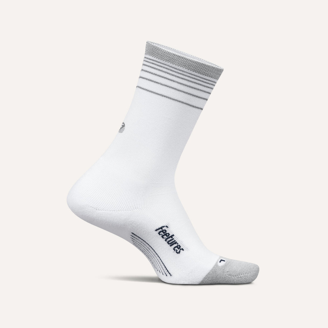 FEETURES ELITE LIGHT CUSHION REFLECTIVE MINI CREW - WHITE FLASH WHITE FLASH