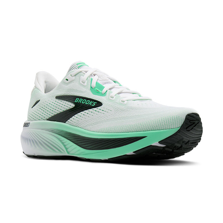 BROOKS MEN'S GHOST 18 - D - WHITE/SPRING BUD/SPRUCE