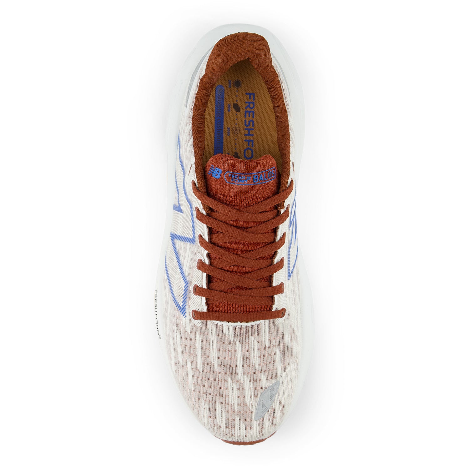 NEW BALANCE MEN'S BALOS - D - A1 WHITE WITH RELIC BROWN AND BLUE OASIS 