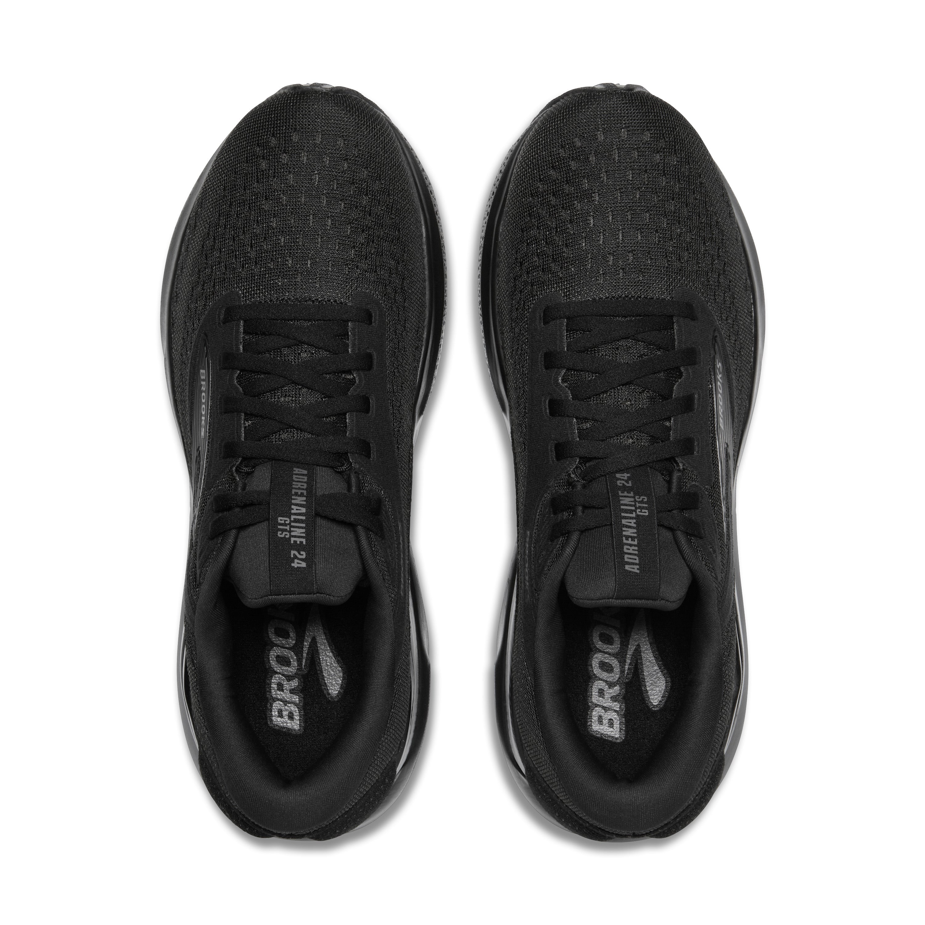 BROOKS WOMEN'S ADRENALINE GTS 24 - B - BLACK/BLACK/EBONY - SIZE 8.0