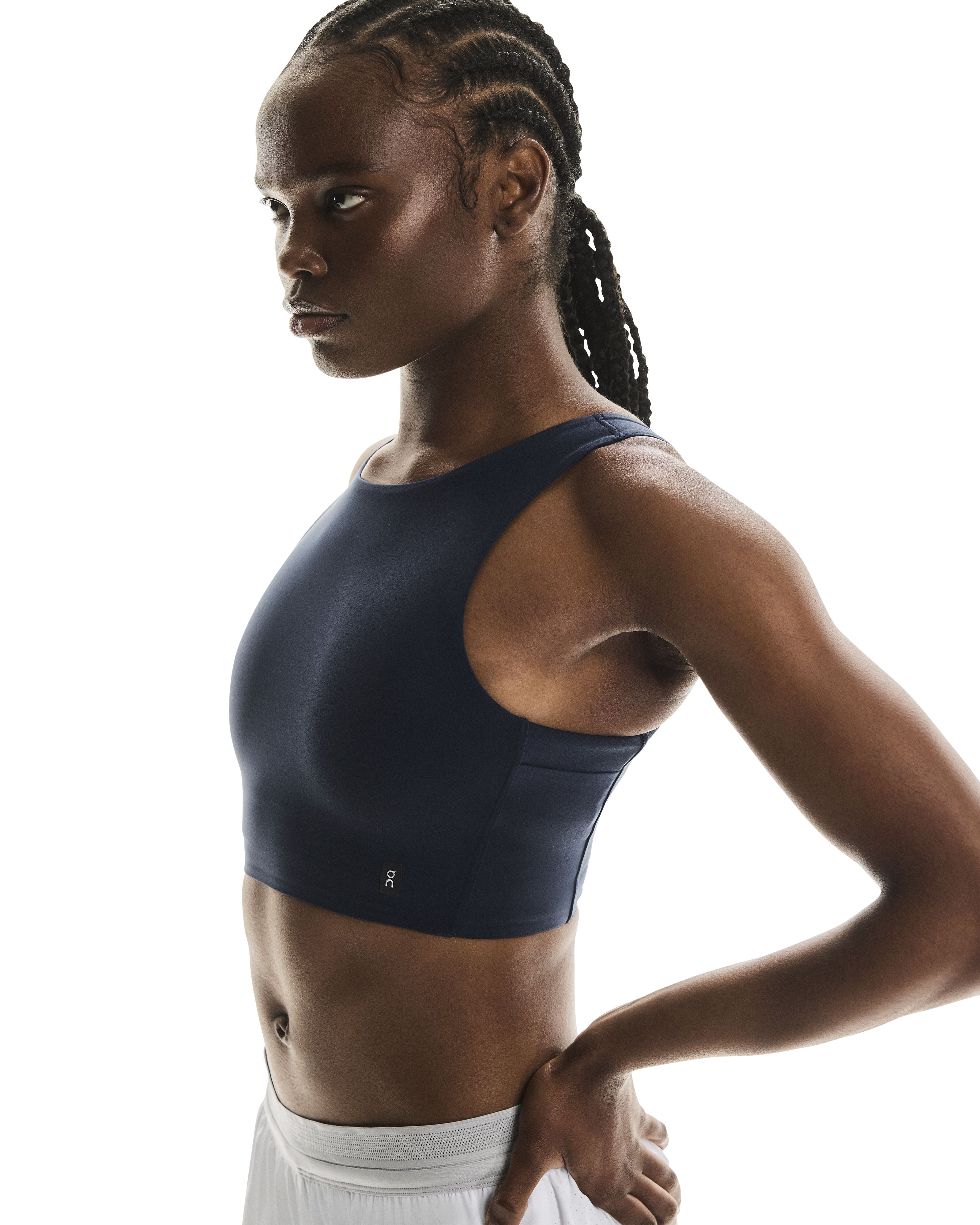 ON RUNNING WOMEN'S CORE 2-IN-1 CROP - NAVY