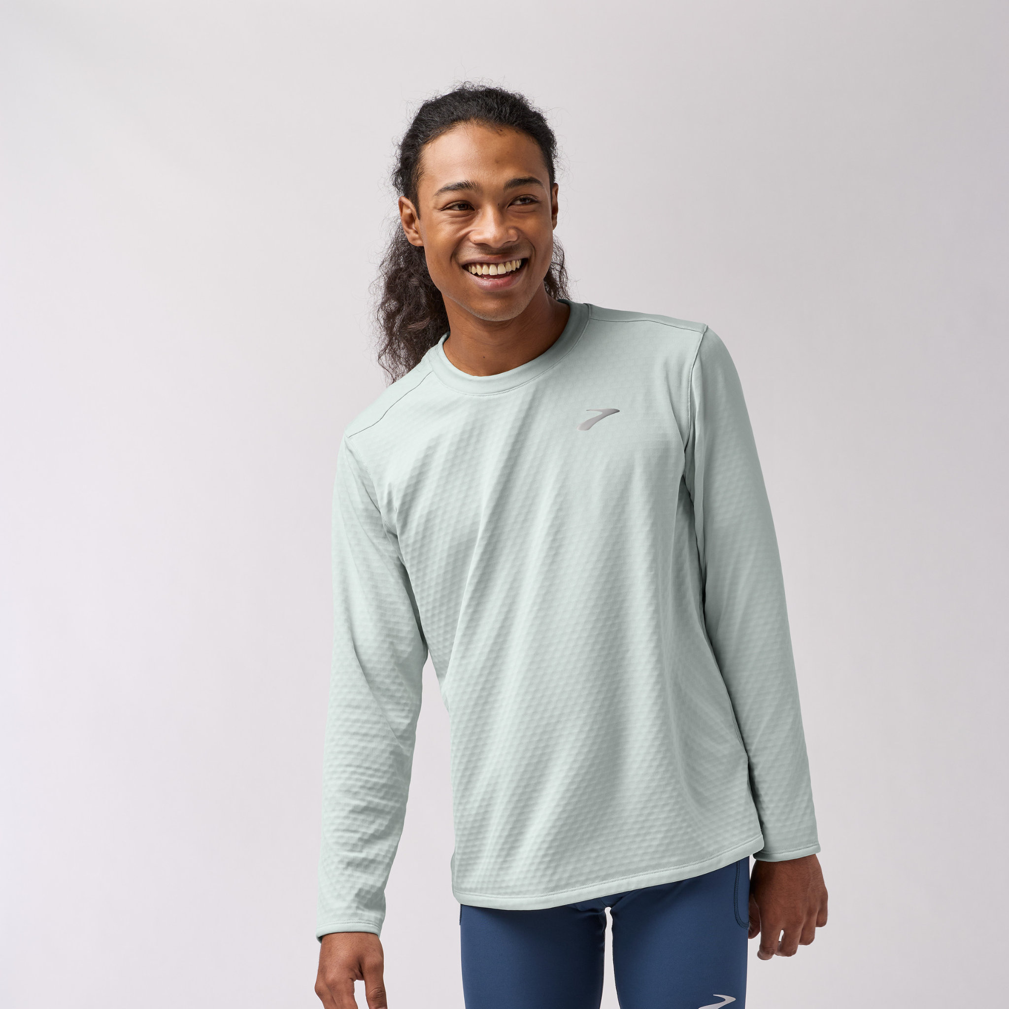 BROOKS MEN'S NOTCH THERMAL LONG SLEEVE 3.0 - SMOKE XS