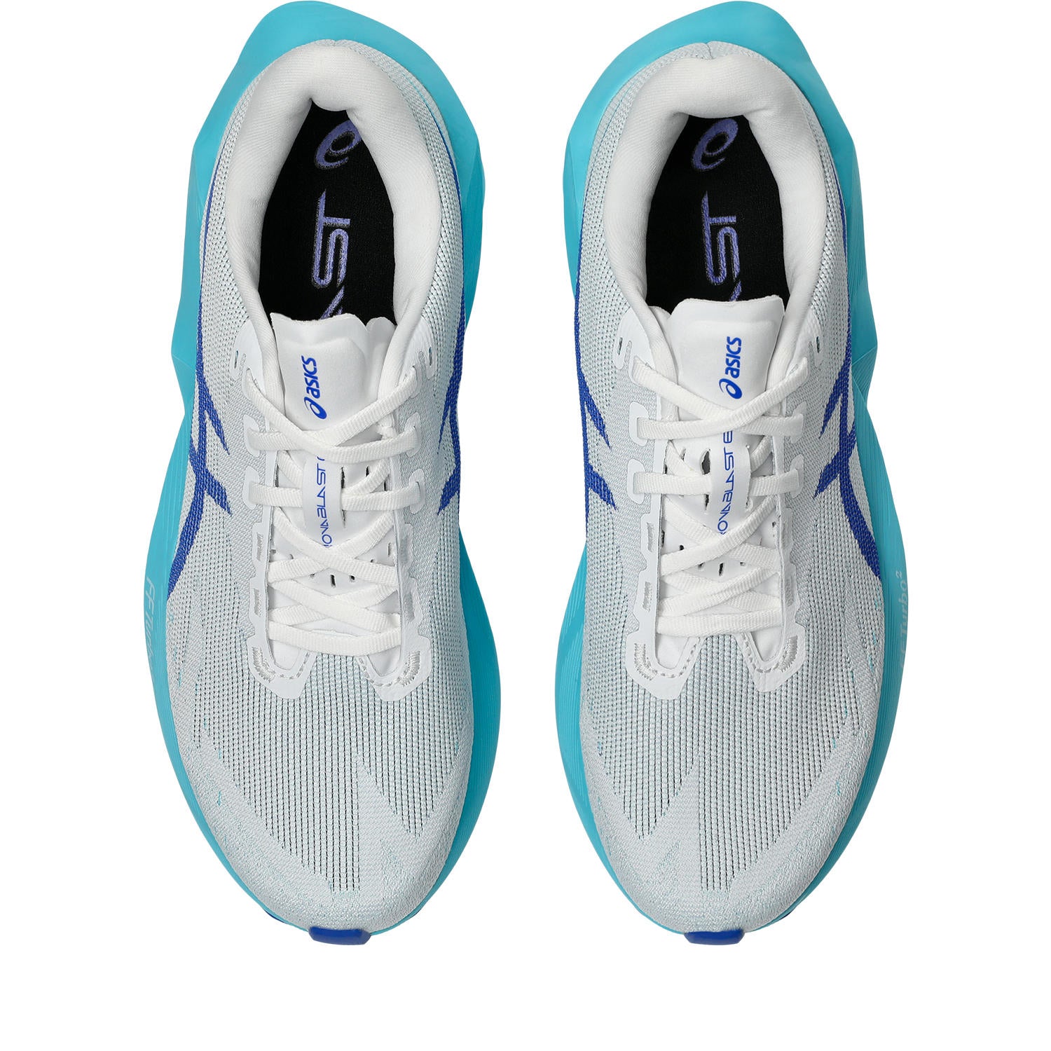 ASICS MEN'S NOVABLAST 6 - WHITE/ENERGY AQUA