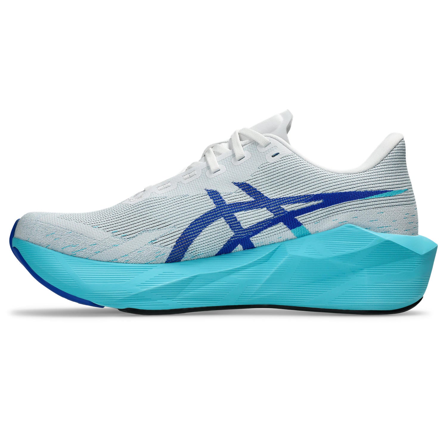 ASICS MEN'S NOVABLAST 6 - WHITE/ENERGY AQUA