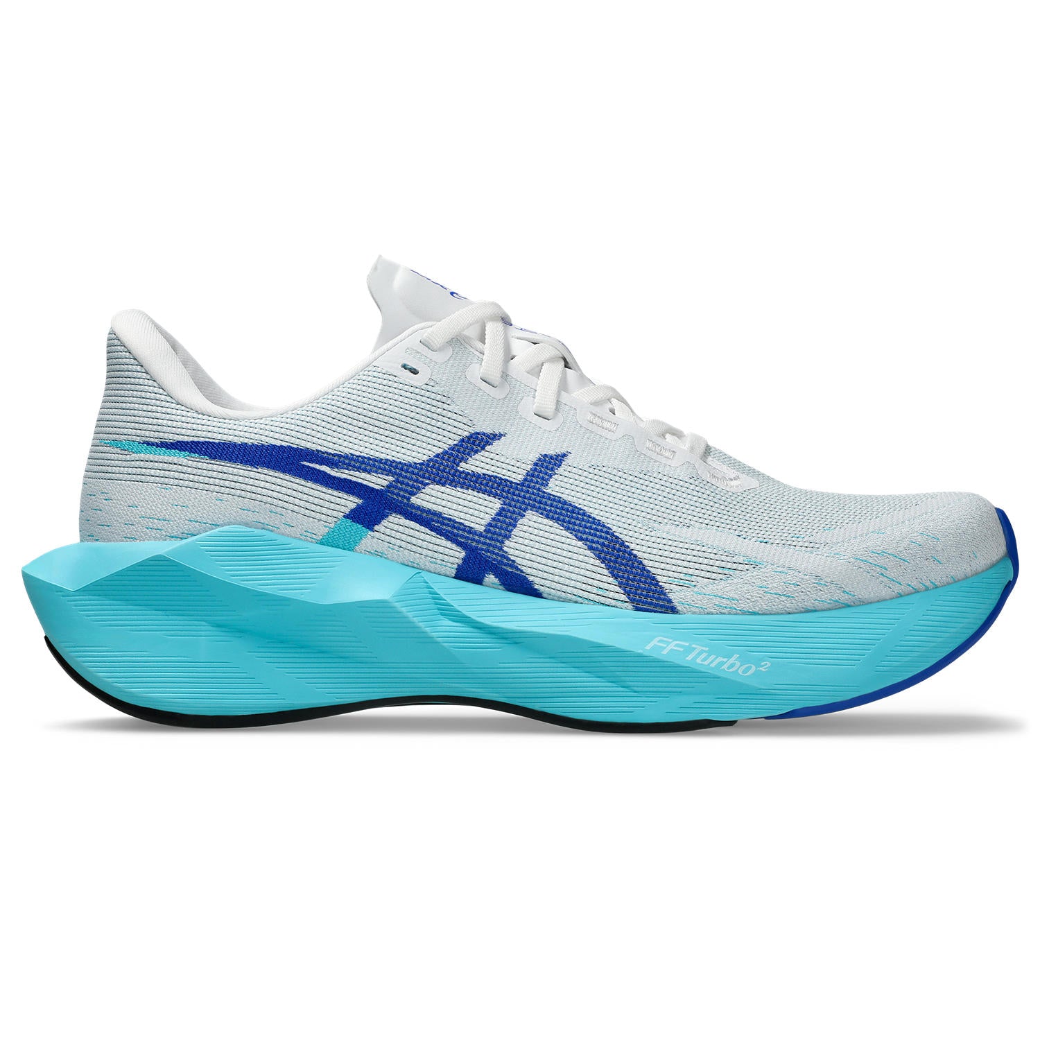 ASICS MEN'S NOVABLAST 6 - WHITE/ENERGY AQUA 101 WHITE/ENERGY AQUA