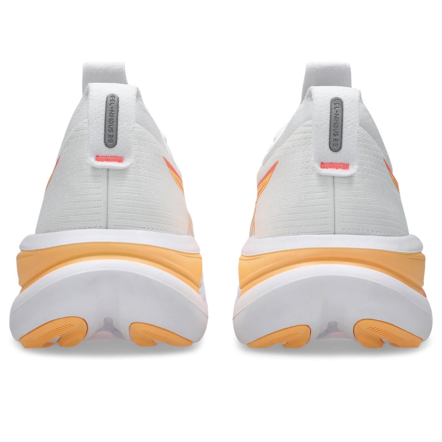 ASICS WOMEN'S NIMBUS 28 - WHITE/SUN CORAL