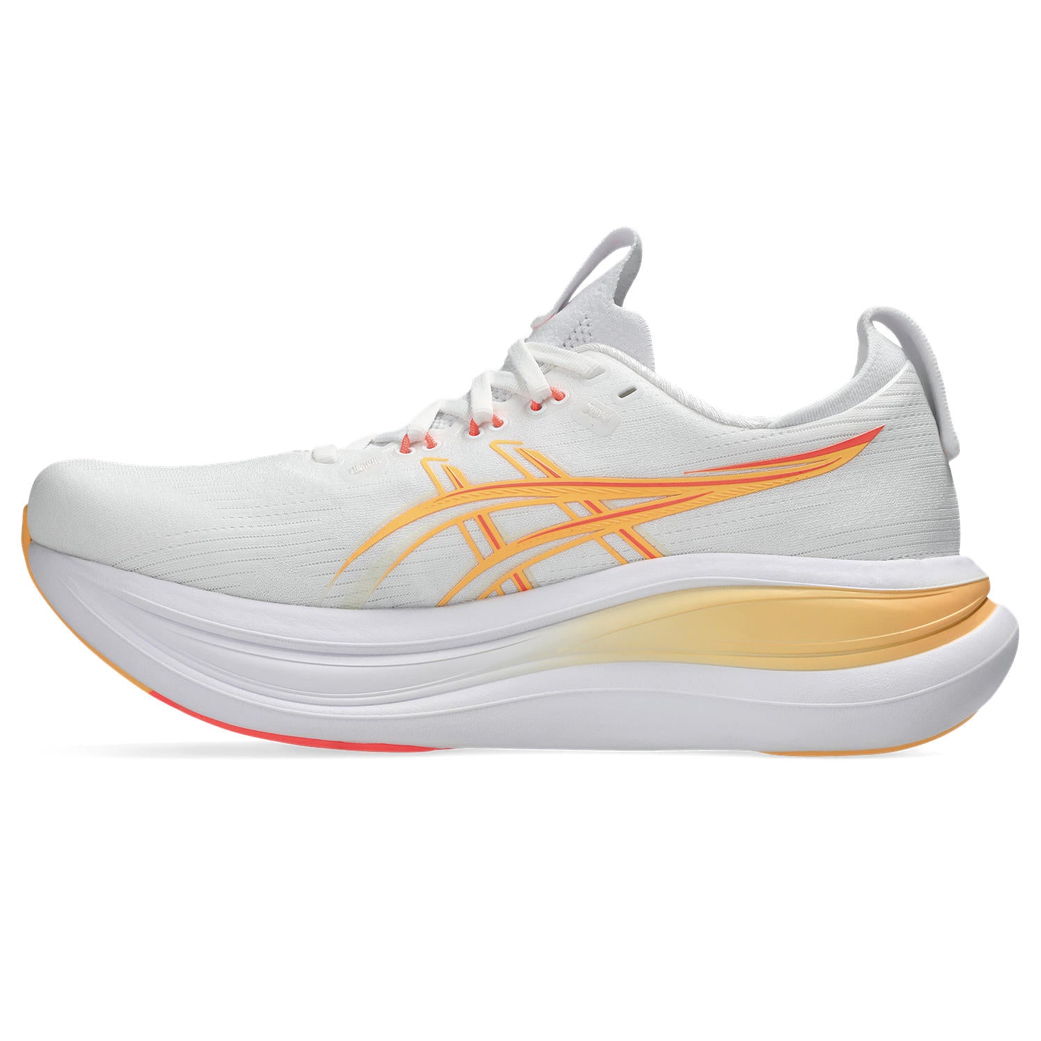 ASICS WOMEN'S NIMBUS 28 - WHITE/SUN CORAL
