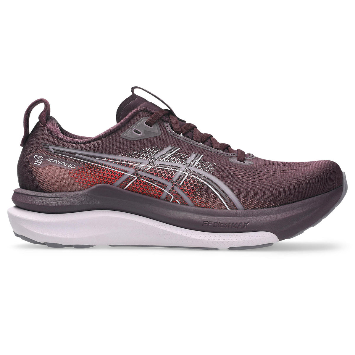 ASICS WOMEN'S KAYANO 33 - DARK AUBERGINE/DAHLIA 501 DARK AUBERGINE/DAHLIA
