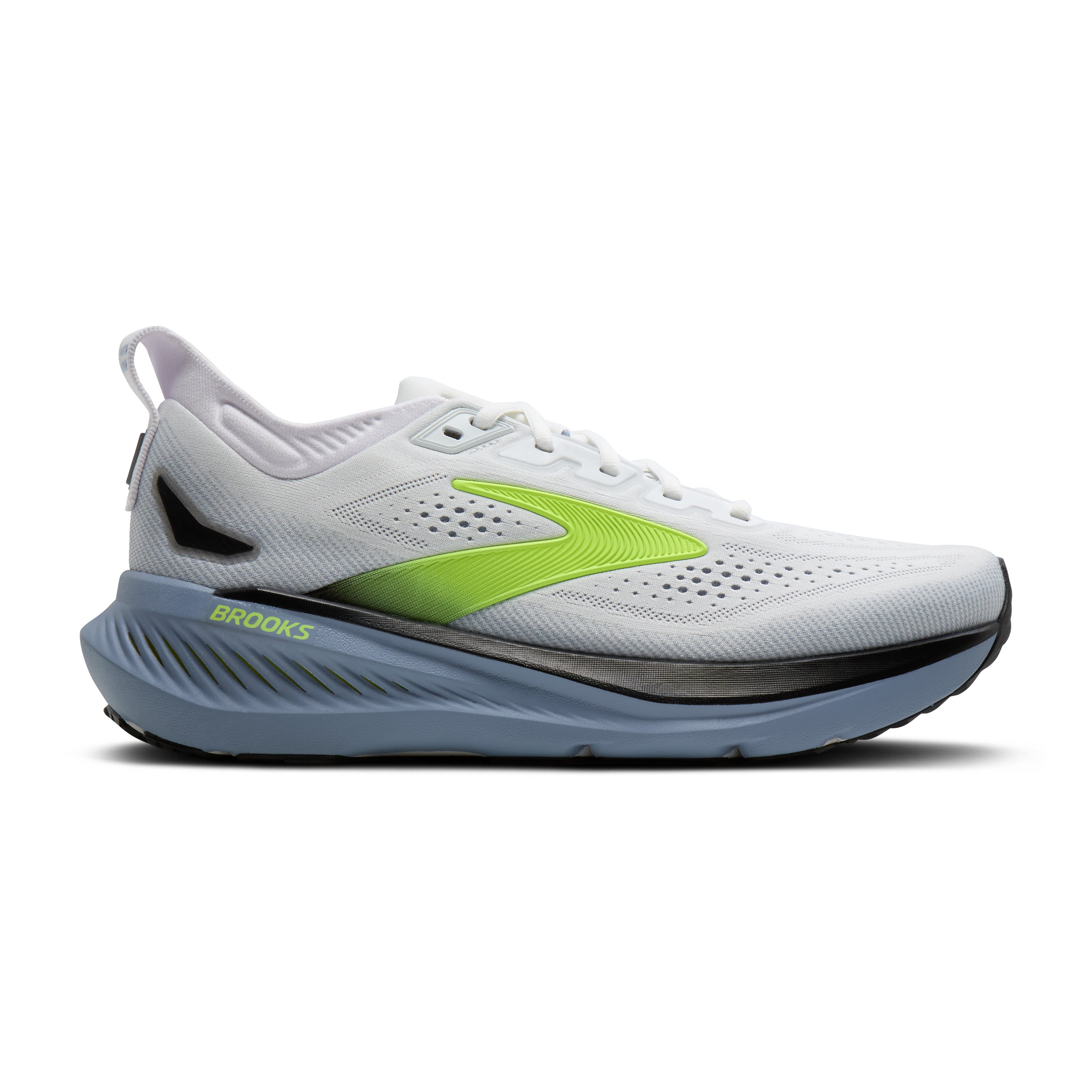 BROOKS MEN'S GLYCERIN 23 - D - WHITE/RAINWASHED WHITE/RAINWASHED