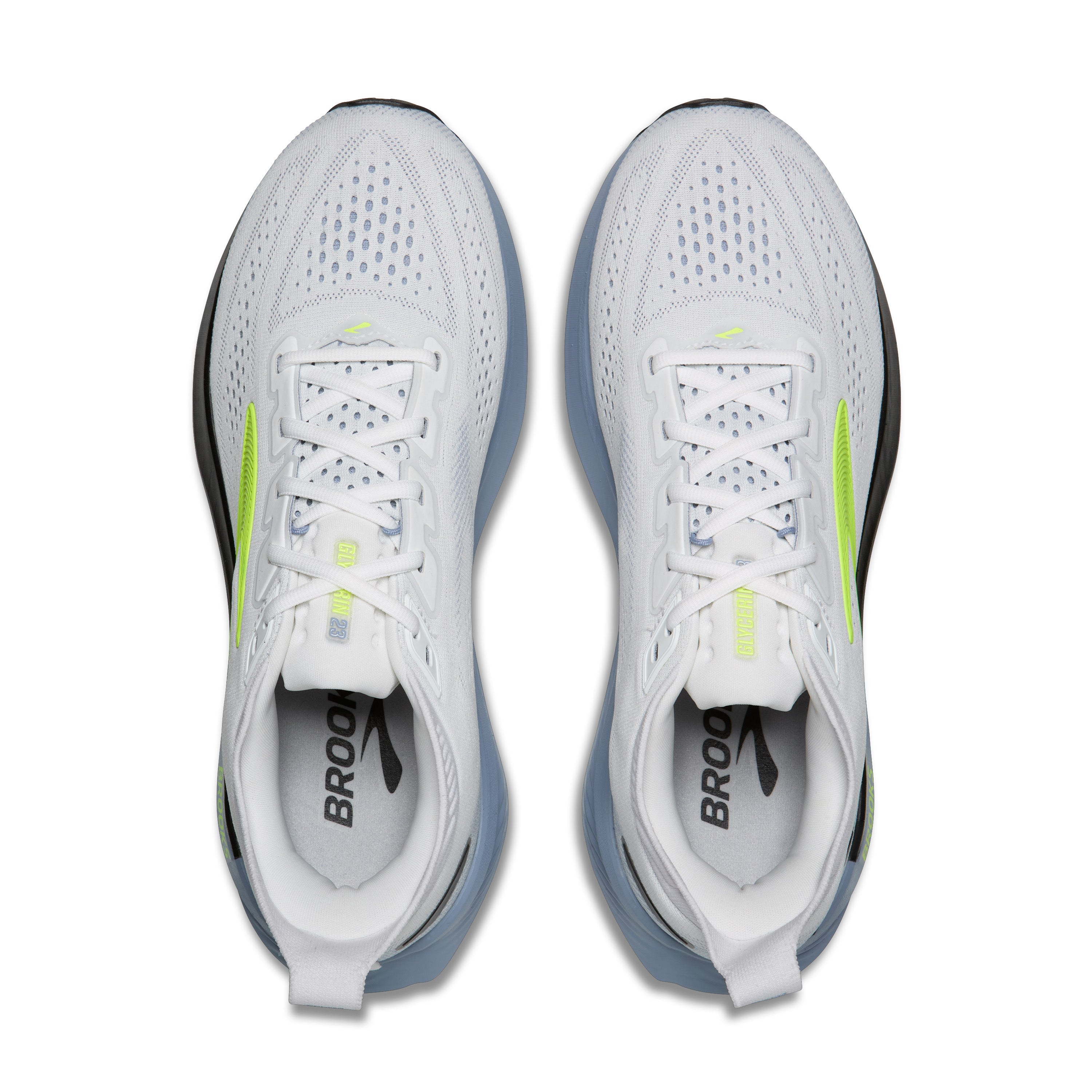 BROOKS MEN'S GLYCERIN 23 - D - WHITE/RAINWASHED