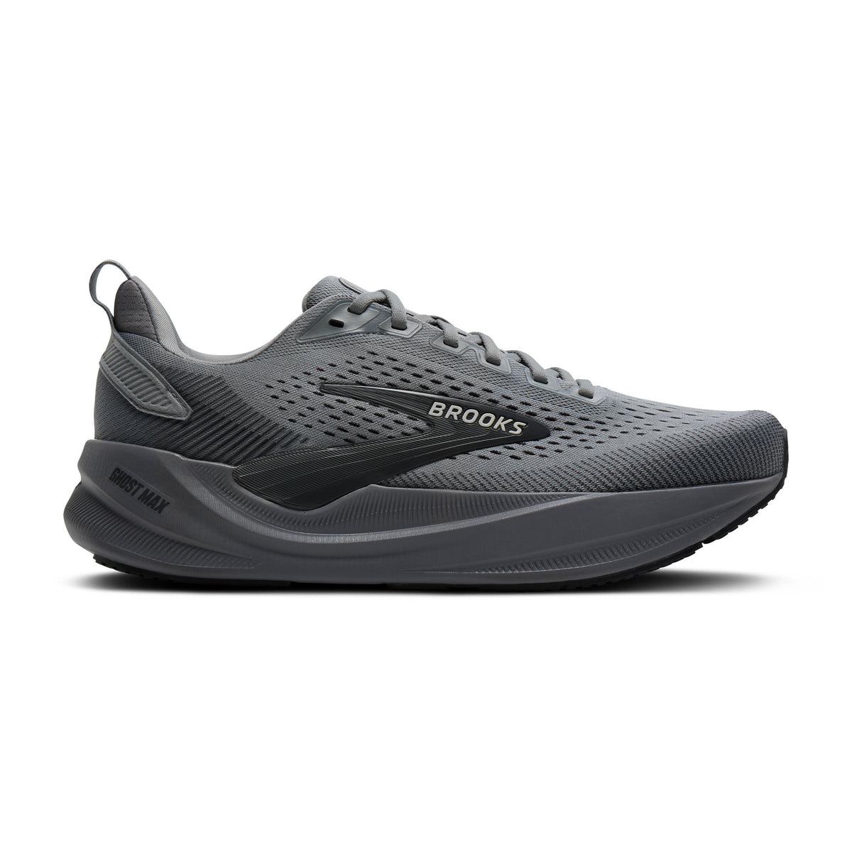 BROOKS MEN'S GHOST MAX 4 - GREY/GREY/EBONY 015 GREY/GREY/EBONY