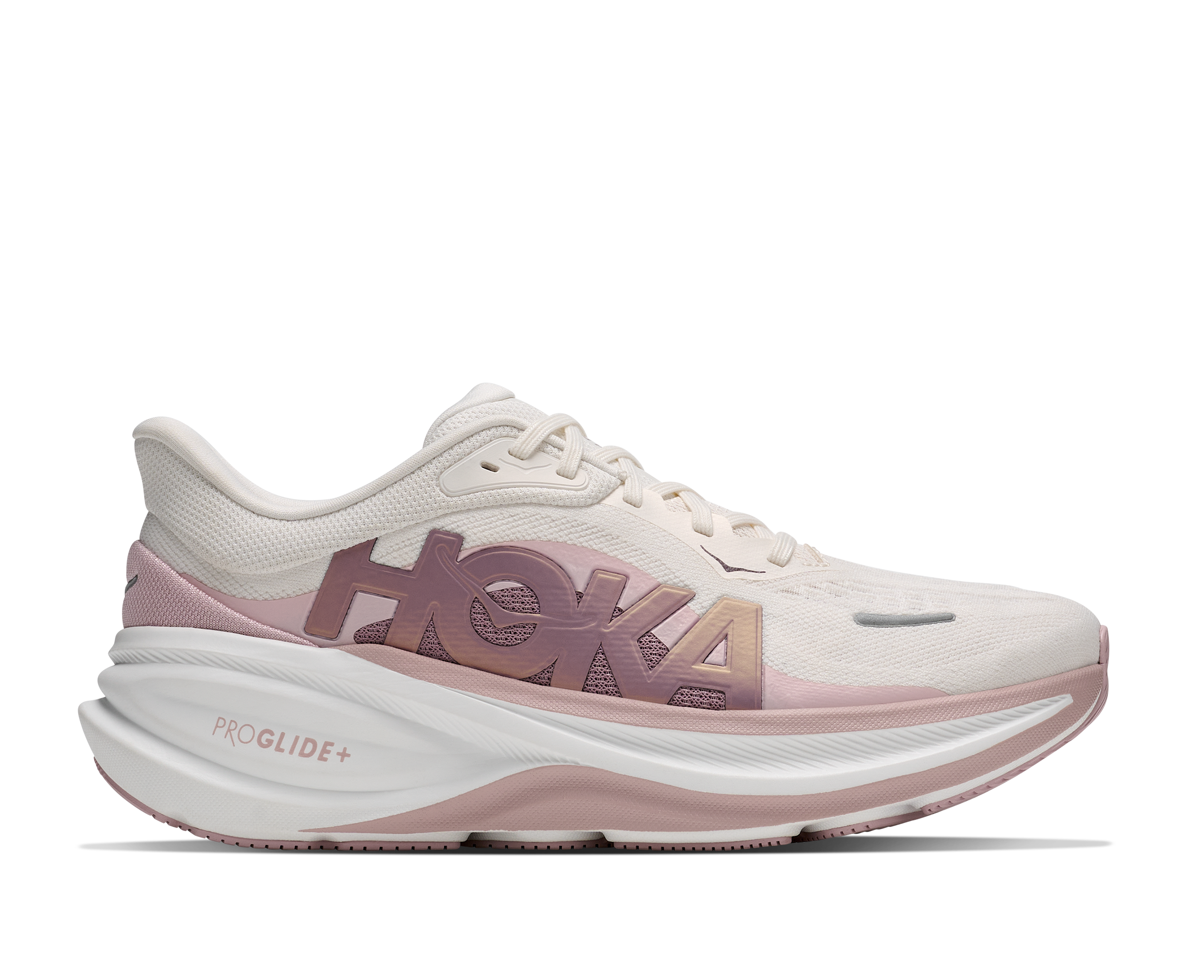HOKA WOMEN'S CLIFTON PRO GLM - ALABASTER/PINK OPAL AKP ALABASTER/PINK OPAL