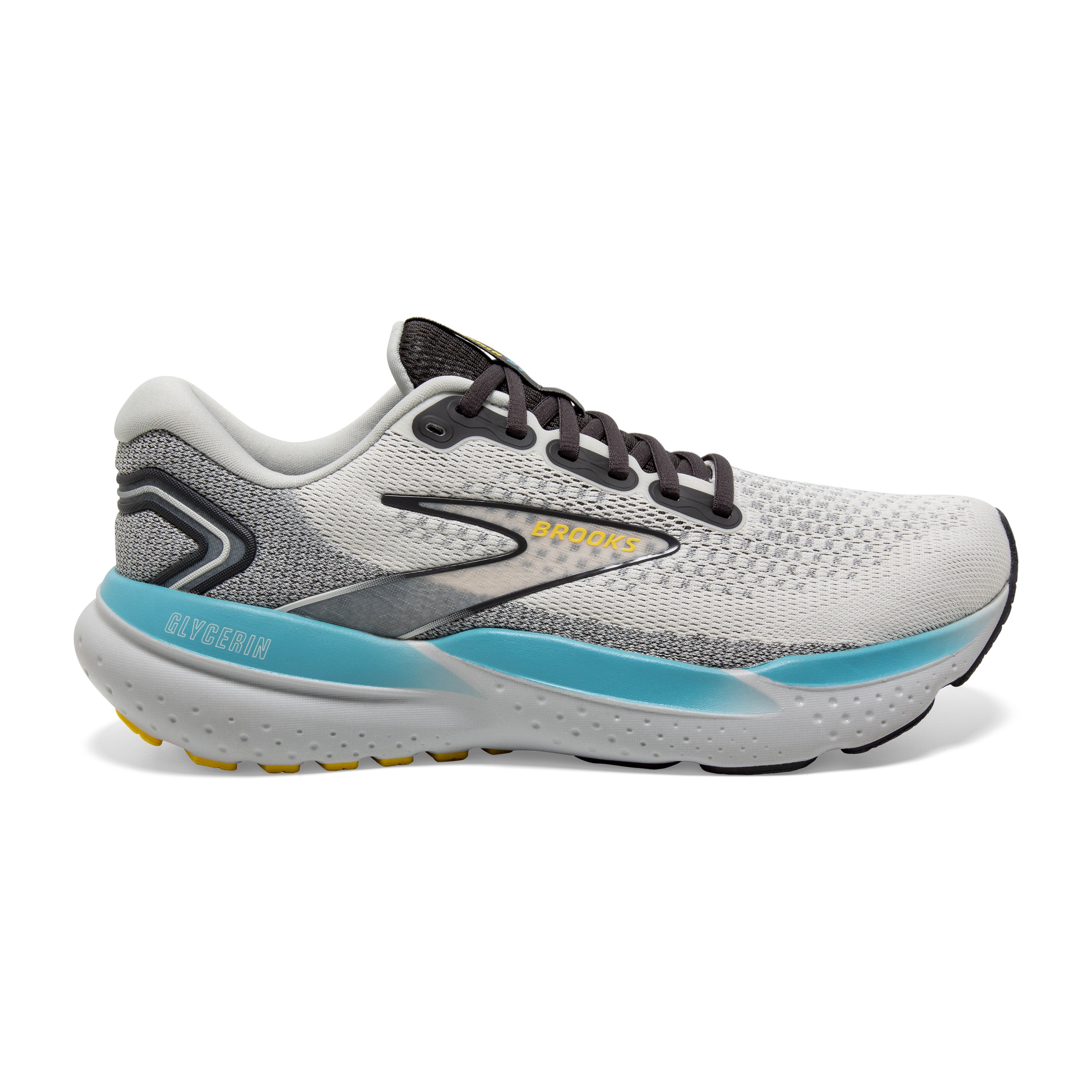 BROOKS MEN'S GLYCERIN 21 - WIDE 2E - 184 COCONUT/FORGED IRON/YELLOW 7.0