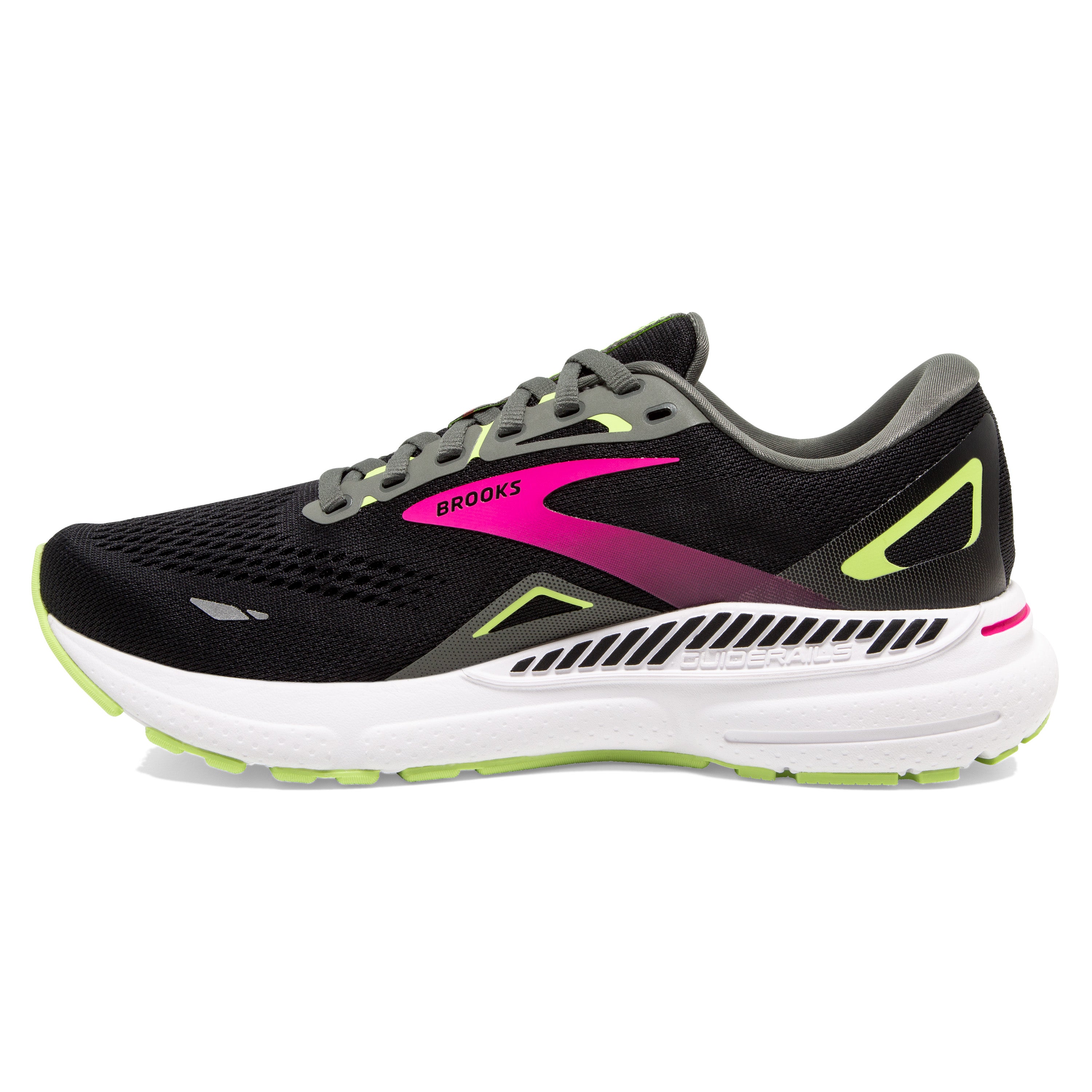 BROOKS WOMEN'S ADRENALINE 23 - NARROW 2A - 037 BLACK/GUNMETAL/SHARP GREEN 