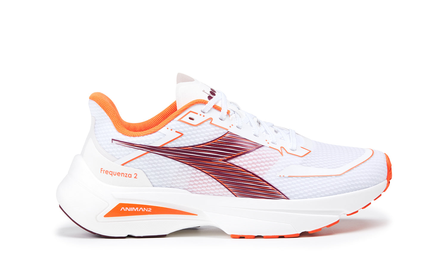 DIADORA MEN'S FREQUENZA 2 - D - WHITE/MAROON BANNER - SIZE 11.0