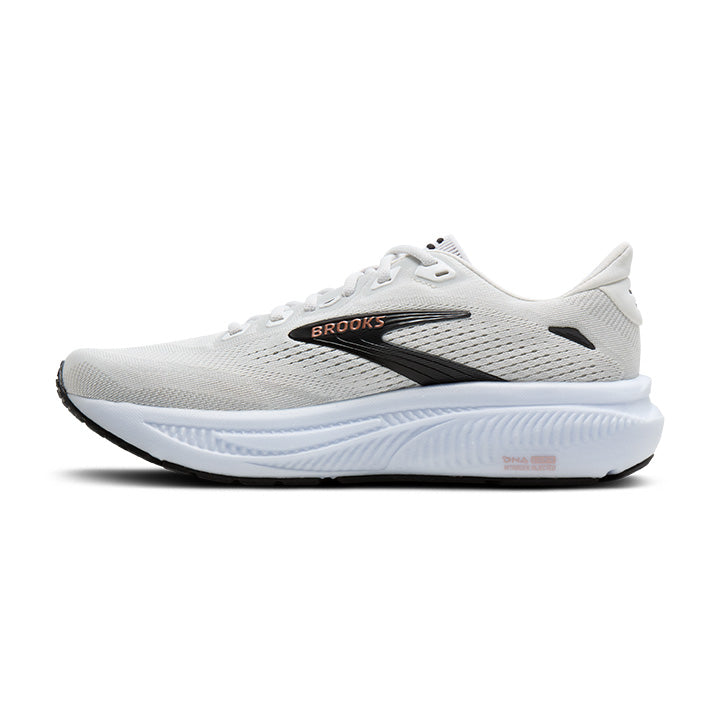 BROOKS WOMEN'S GHOST 18 - B - WHITE/BLACK/ROSE GOLD