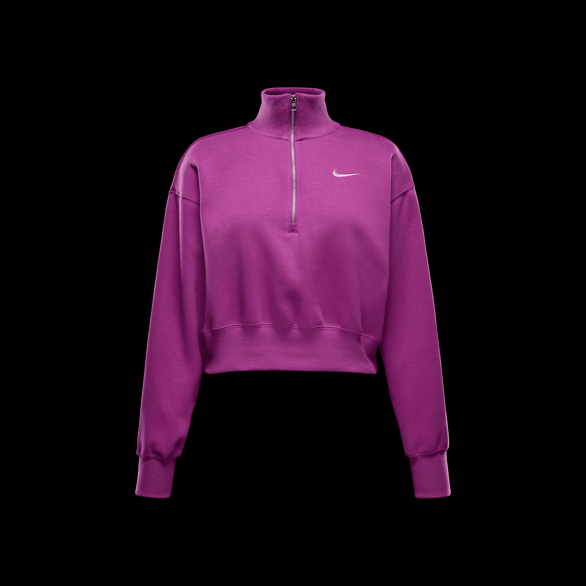 NIKE WOMEN'S PHOENIX FLEECE - 518 HOT FUSCHIA/SAIL 