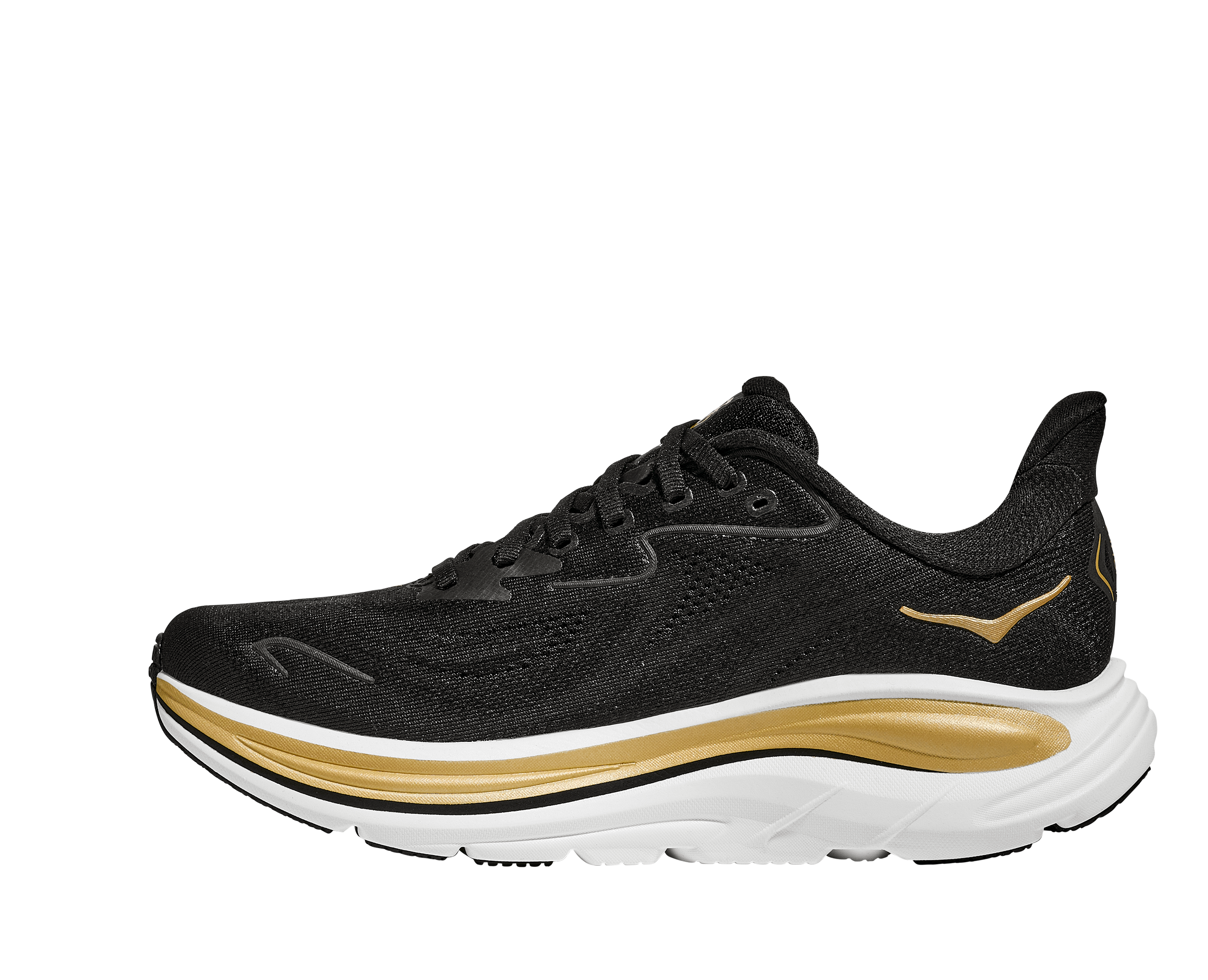 HOKA WOMEN'S CLIFTON 10 - B - BLACK/GOLD