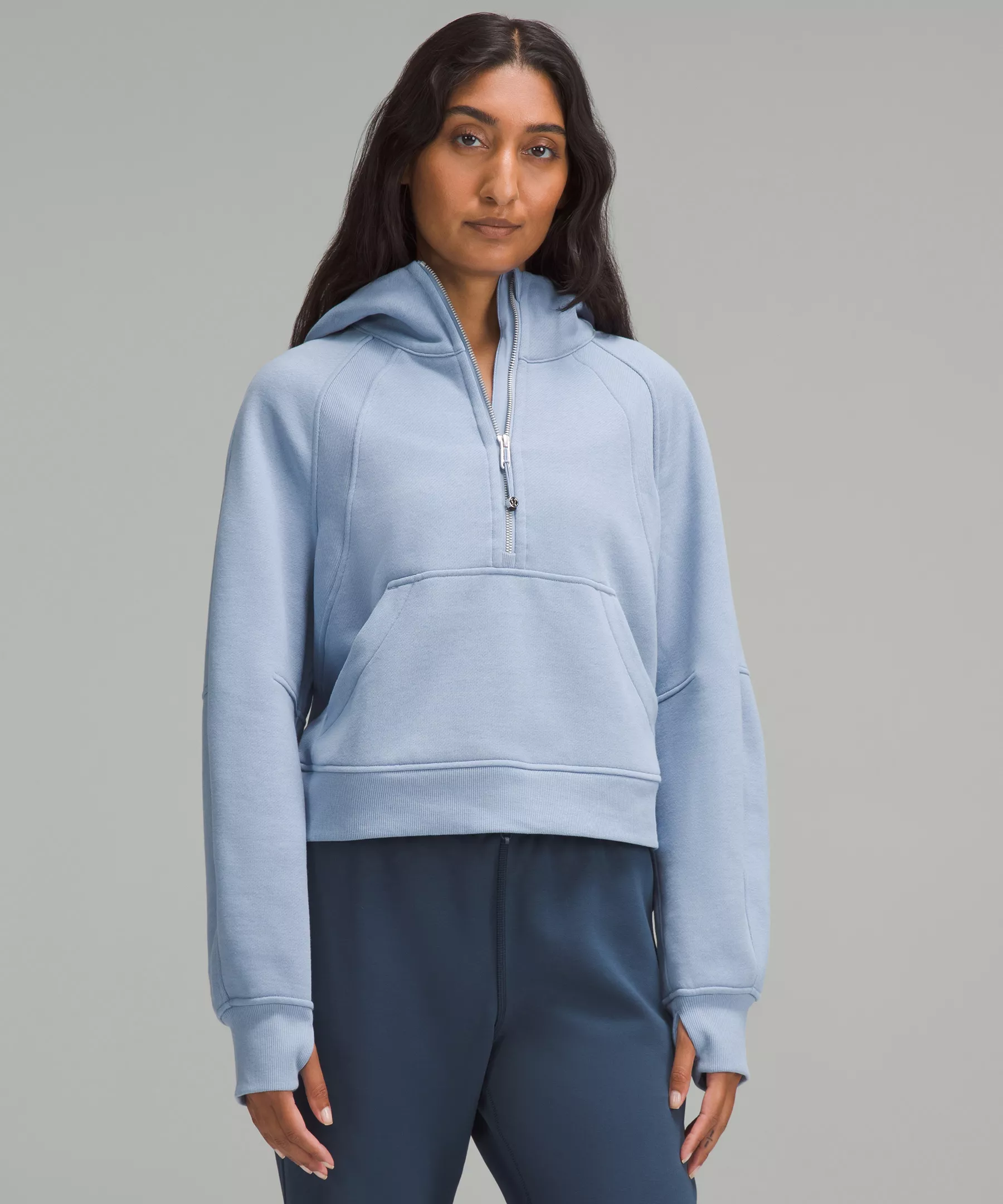 LULULEMON WOMEN'S SCUBA OVERSIZED 1/2 ZIP - BLUE WILLOW XS/S