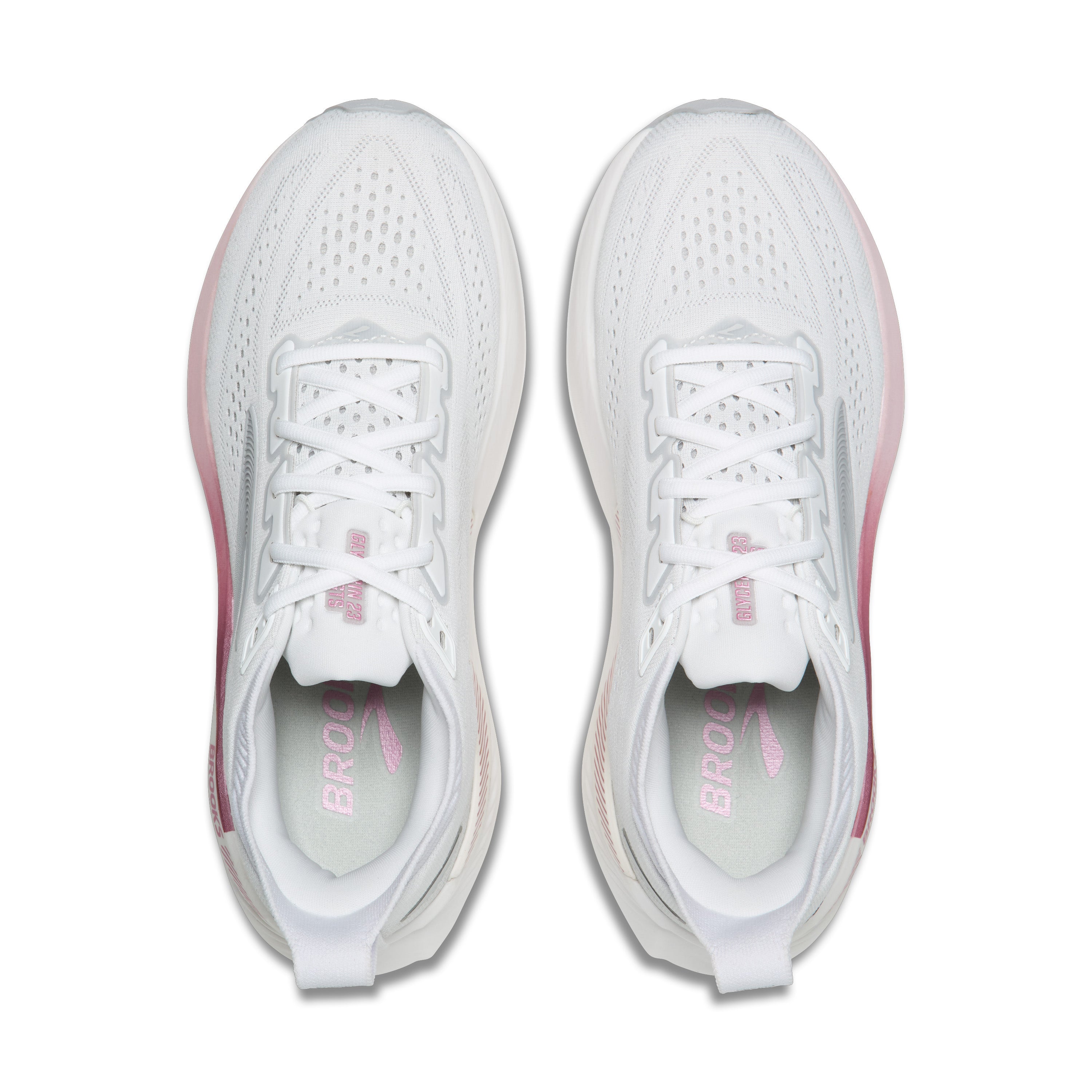 BROOKS WOMEN'S GLYCERIN GTS 23 - B - WHITE/HARBOR MIST