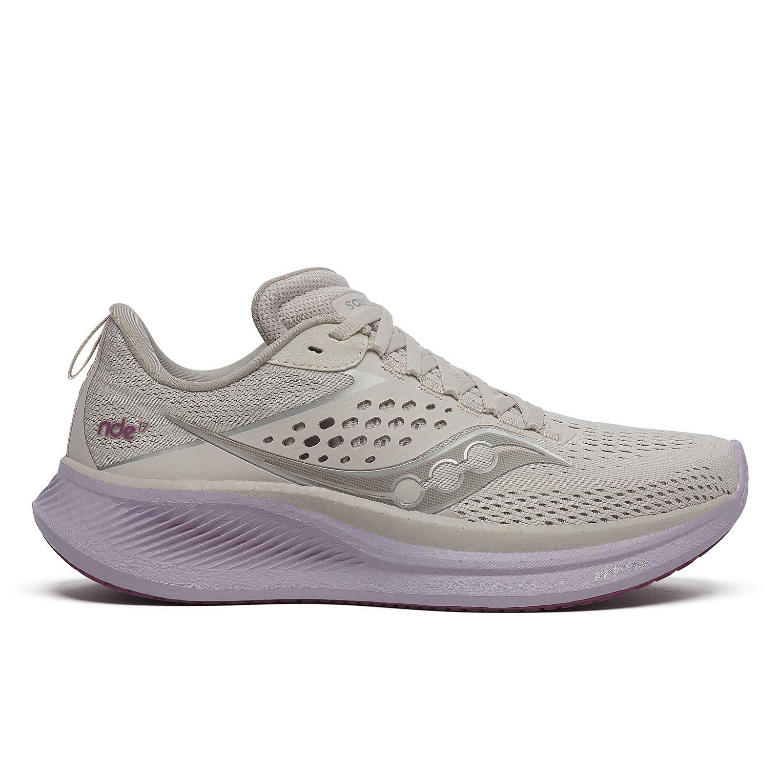 SAUCONY WOMEN'S RIDE 17 - WIDE D - 241 MOON/VIOLA 5.0