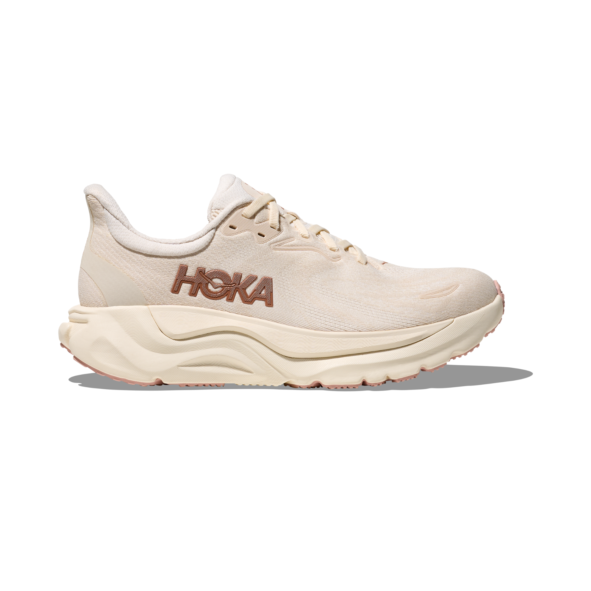 HOKA WOMEN'S ARAHI 8 - B - ALABASTER/ROSE GOLD 5.0