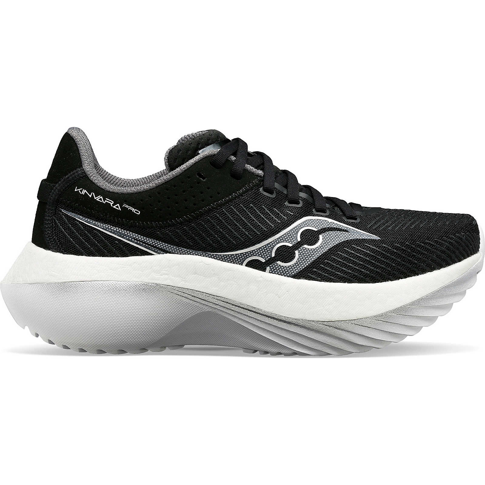 SAUCONY WOMEN'S KINVARA PRO - B - 10 BLACK/WHITE - 6.5 