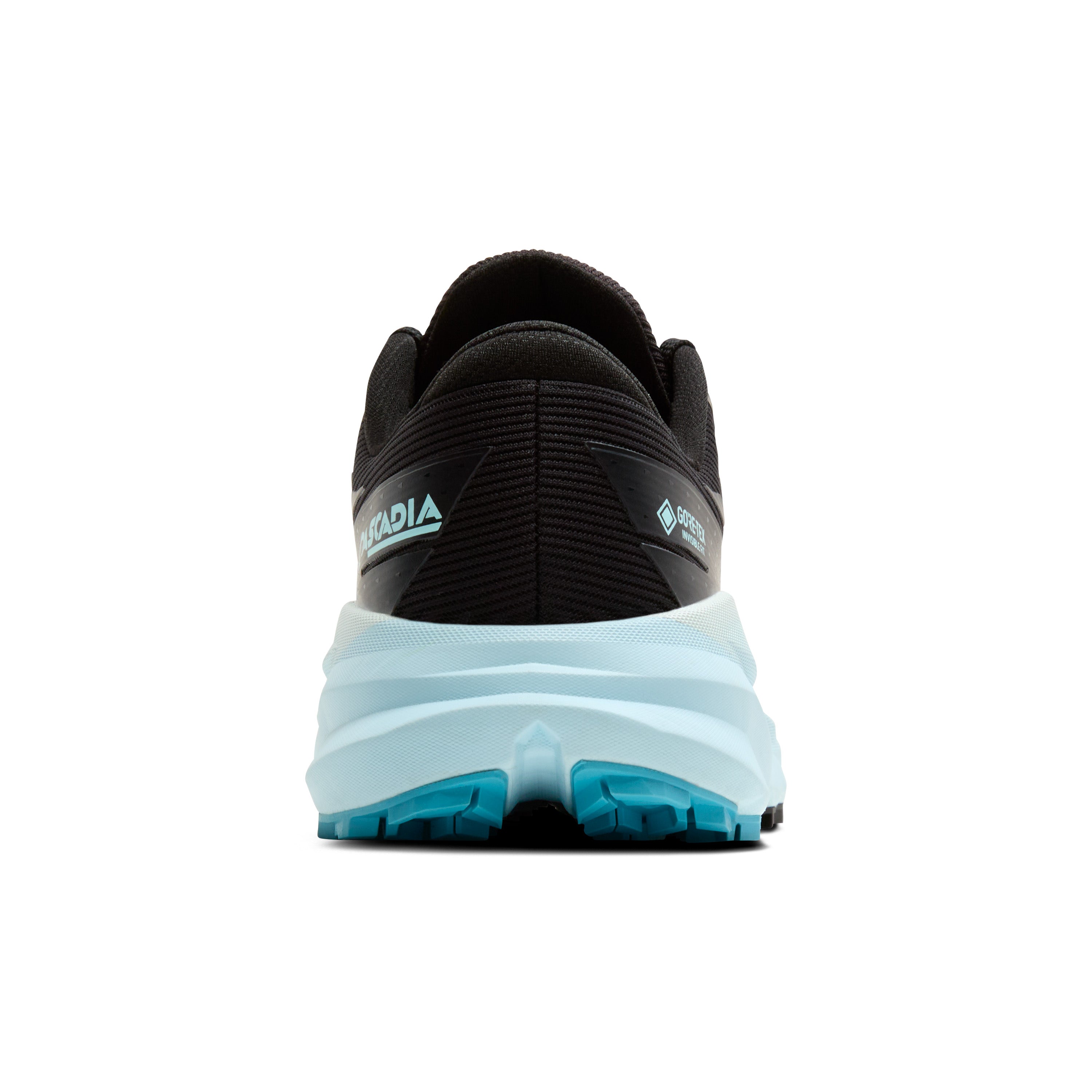 BROOKS WOMEN'S CASCADIA 19 GTX - B - BLACK/EBONY/BLUE FLOWER - SIZE 8.0